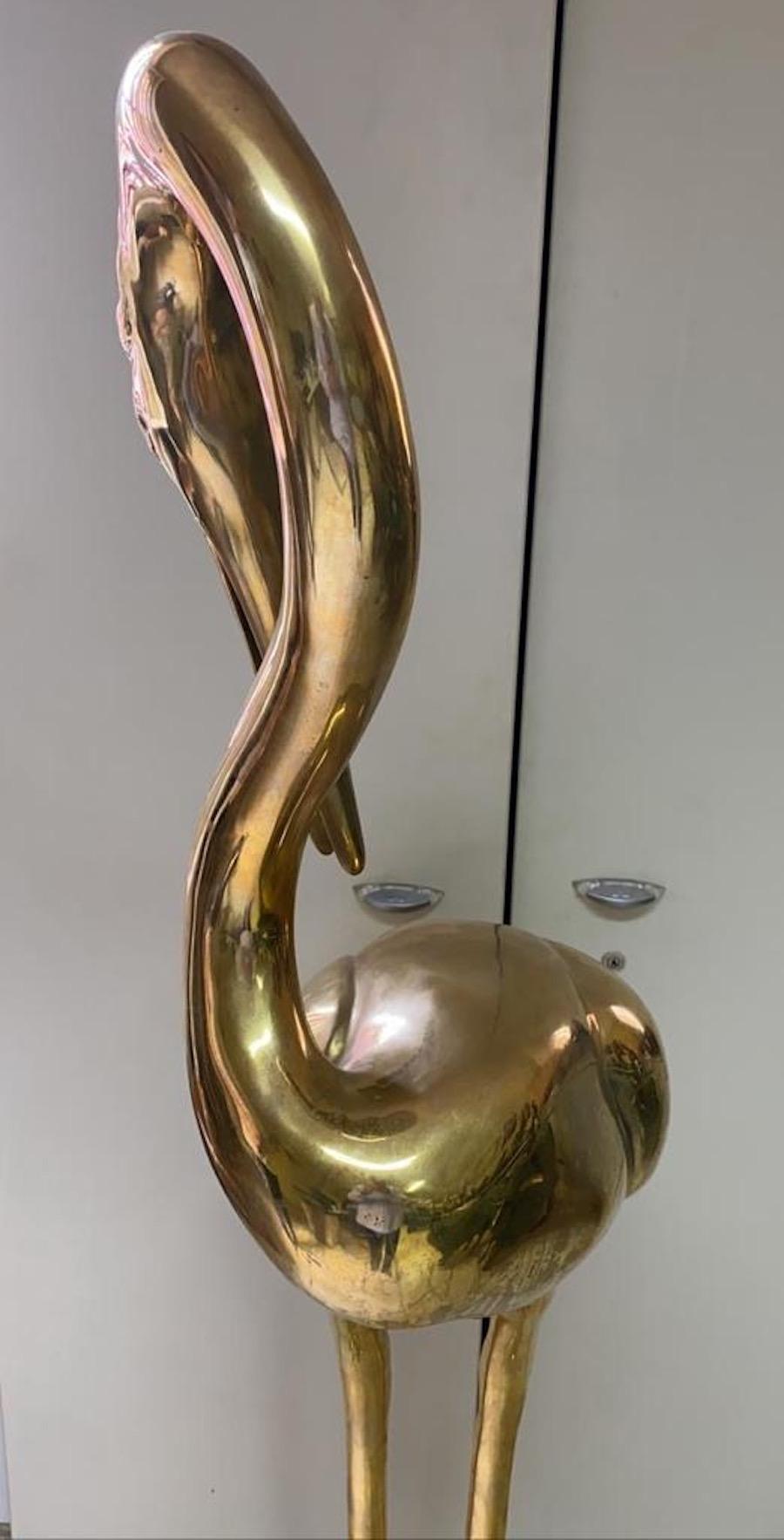 Große Skulpturen von Heronen aus vergoldeter Bronze (Moderne) im Angebot
