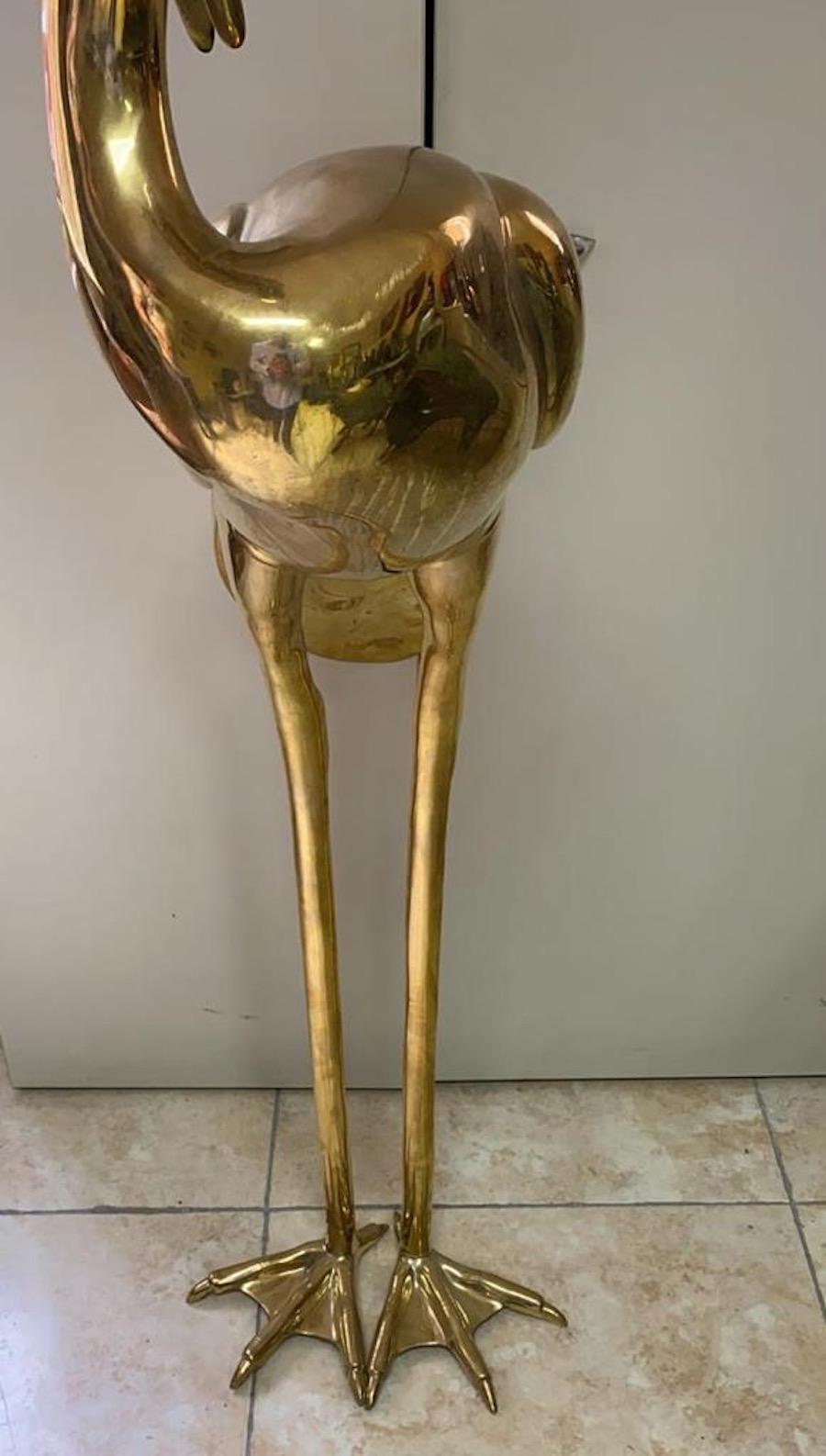 Européen Grandes sculptures en bronze doré d'Herons en vente