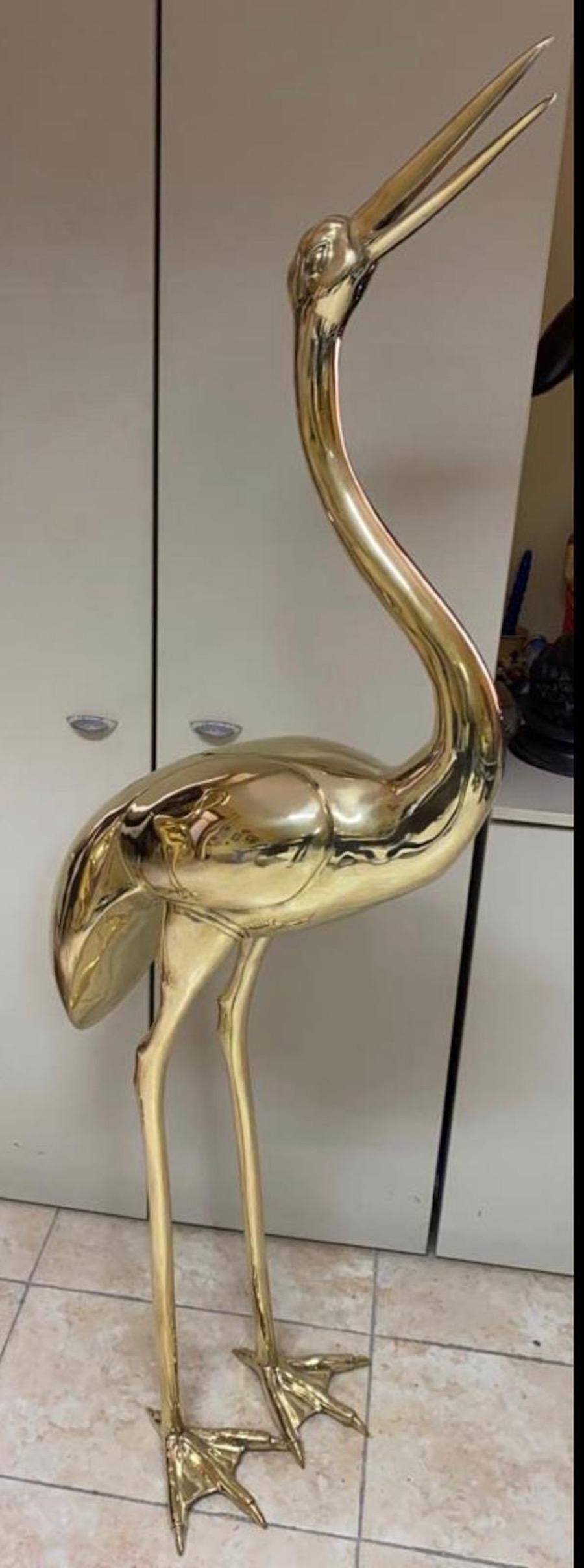 XXIe siècle et contemporain Grandes sculptures en bronze doré d'Herons en vente