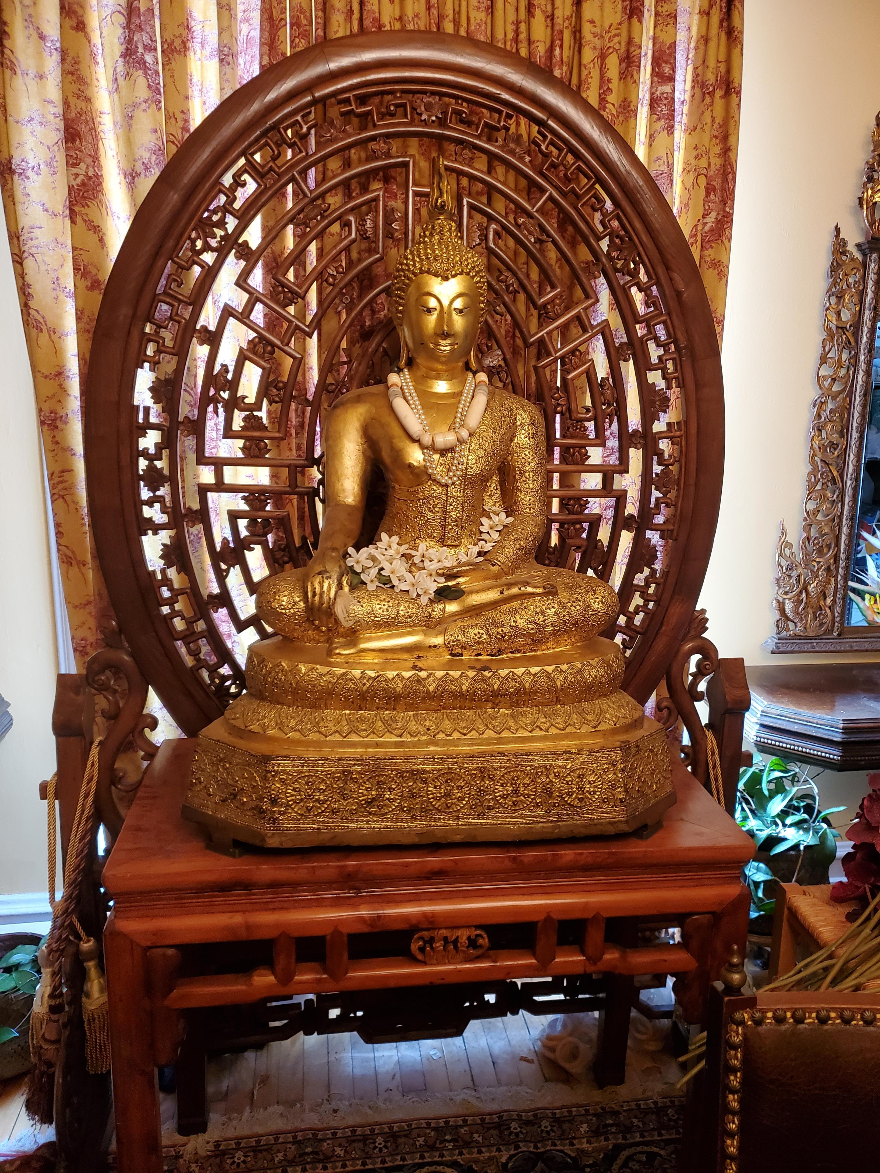 Large Gilt Bronze Thai Rattanakosin Buddha For Sale 2
