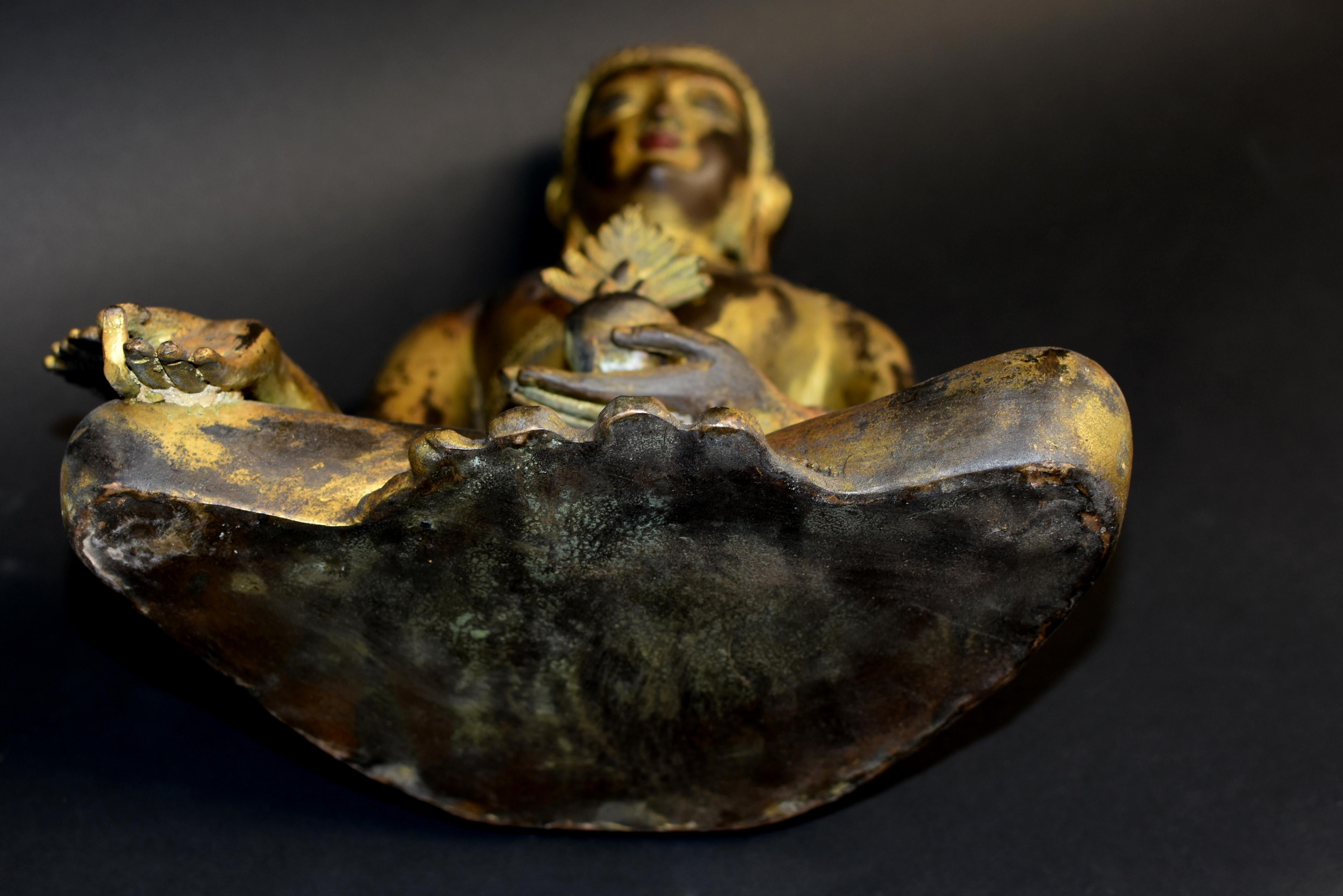 Large Gilt Bronze Tibetan Buddha 12