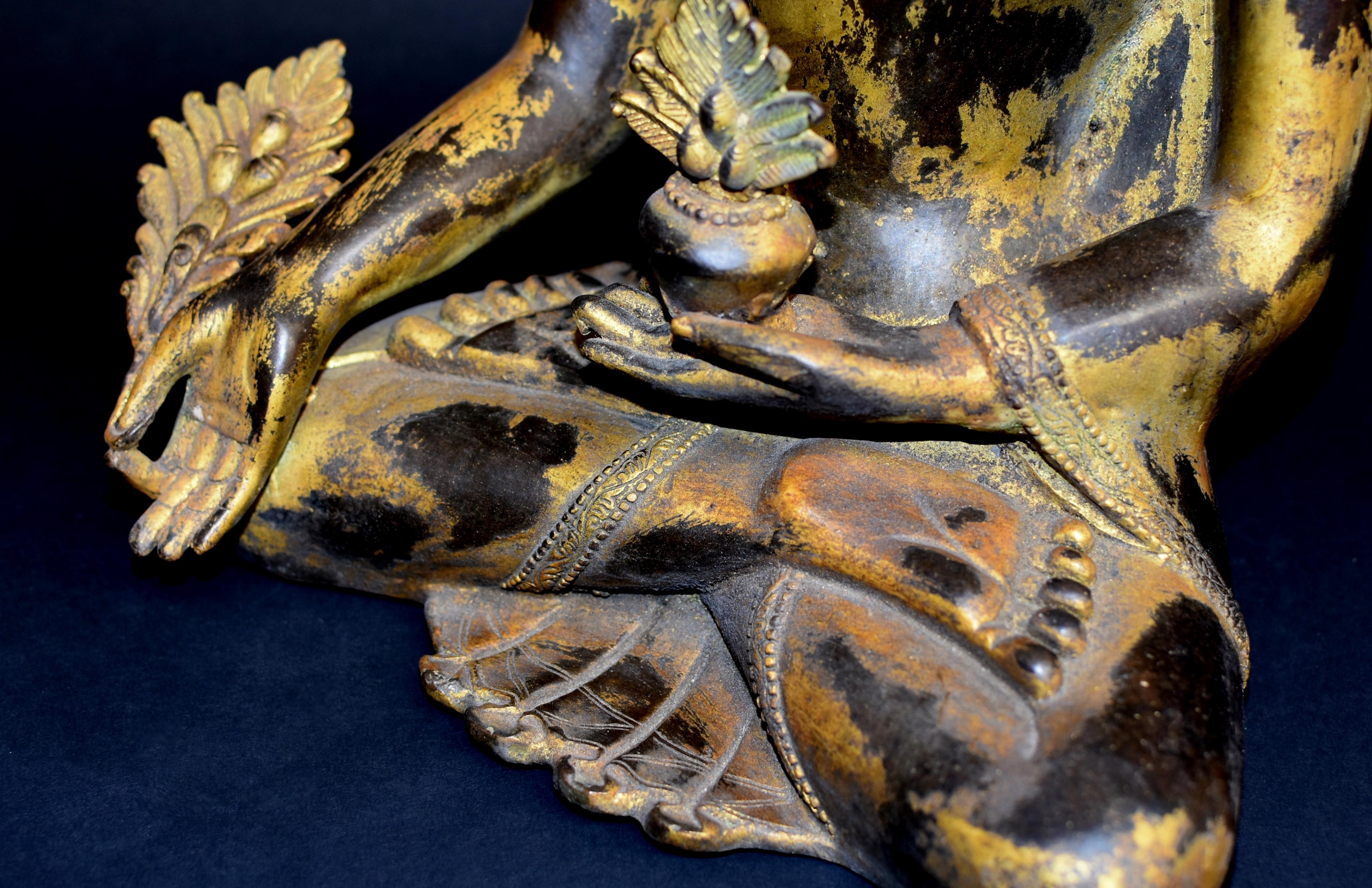 Large Gilt Bronze Tibetan Buddha 1