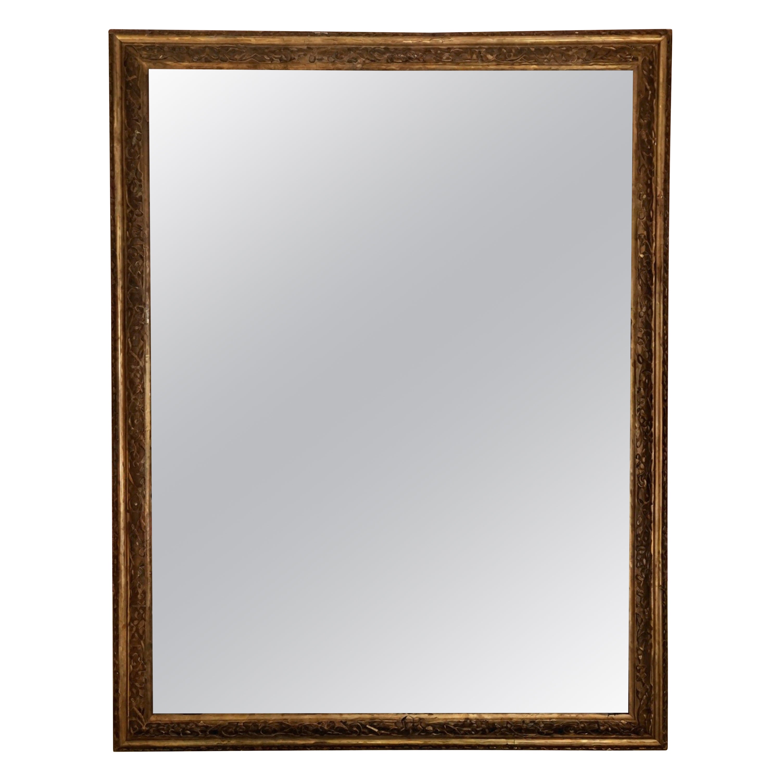Large Gilt Carved Wood Mirror