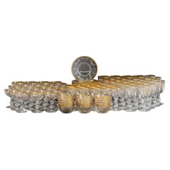 Vintage Large Gilt Crystal Table Service, 112 pieces