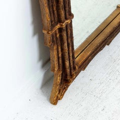 Large Gilt Faux Bamboo Mirror
