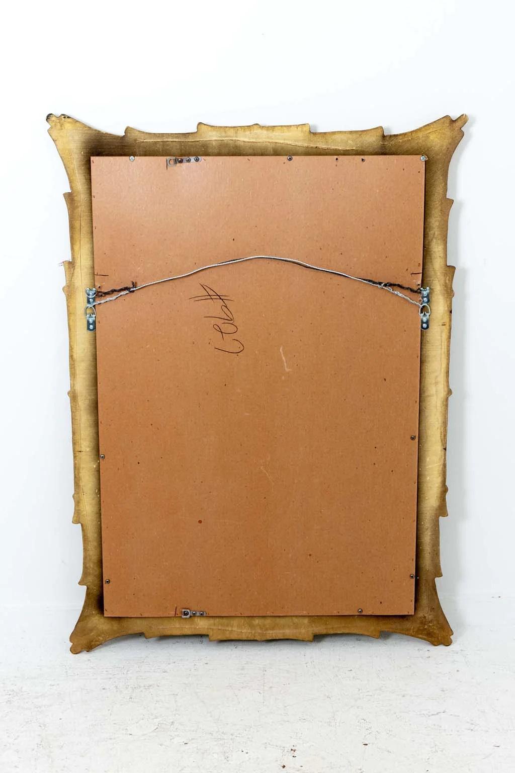 Large Gilt Faux Bamboo Mirror For Sale 1