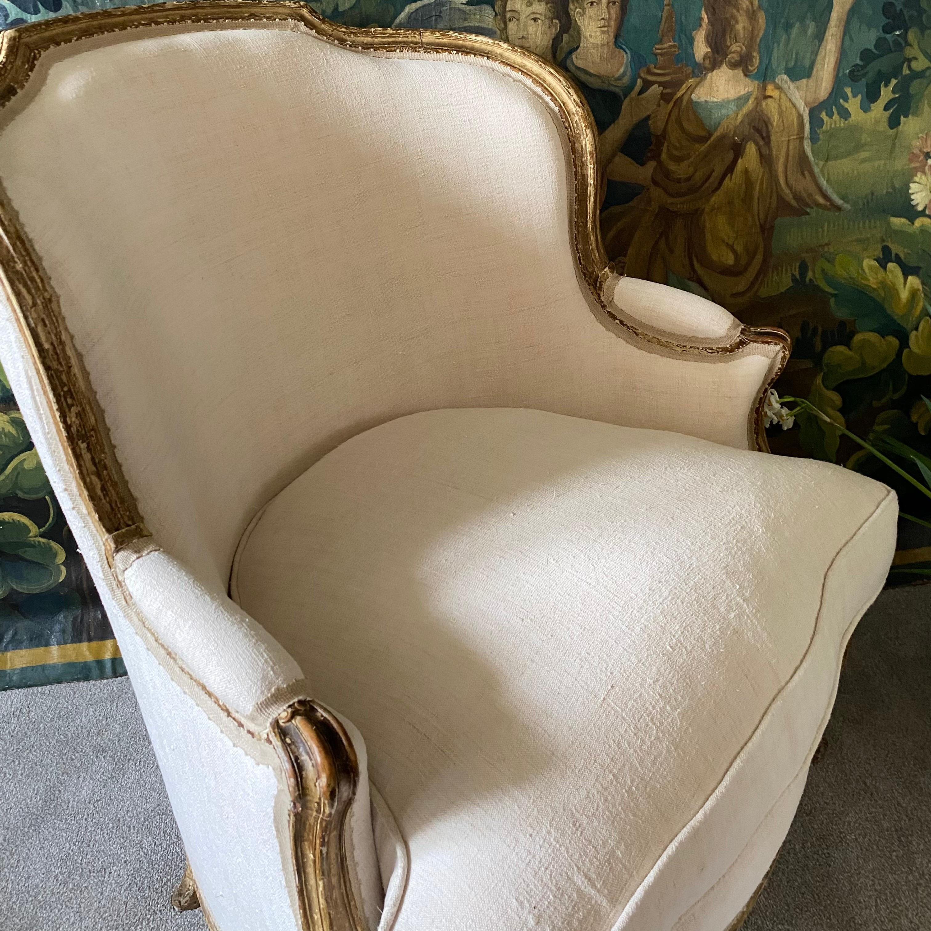Large Gilt Framed Armchair  For Sale 3