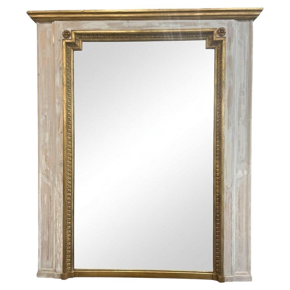 Large Gilt French Trumeau Mirror