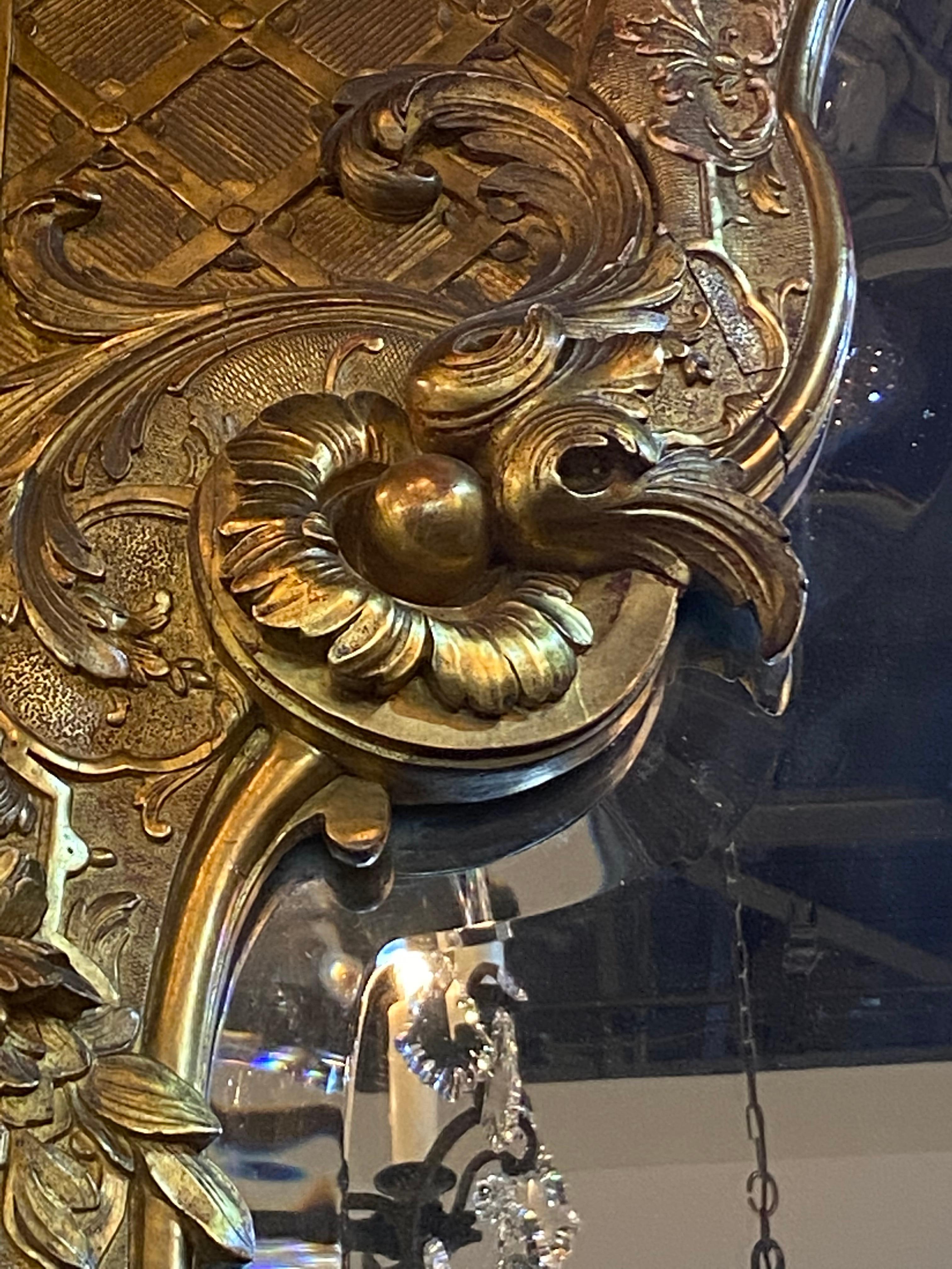 Grand miroir doré à l'or Excellent état - En vente à Dallas, TX