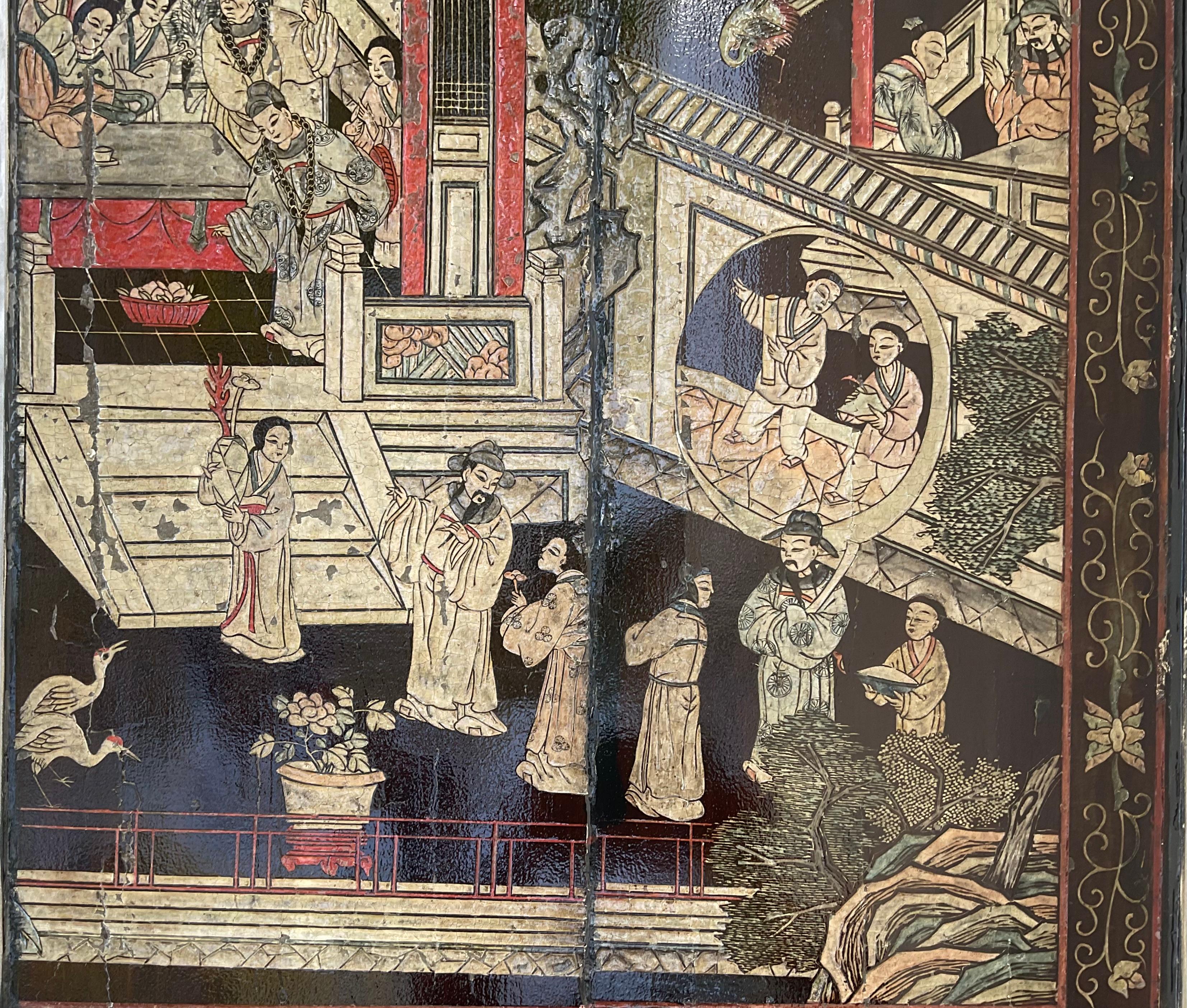 Großer Couchtisch aus vergoldetem Eisen und Koromandelplatte aus dem 18. Jahrhundert (Chinesisch) im Angebot