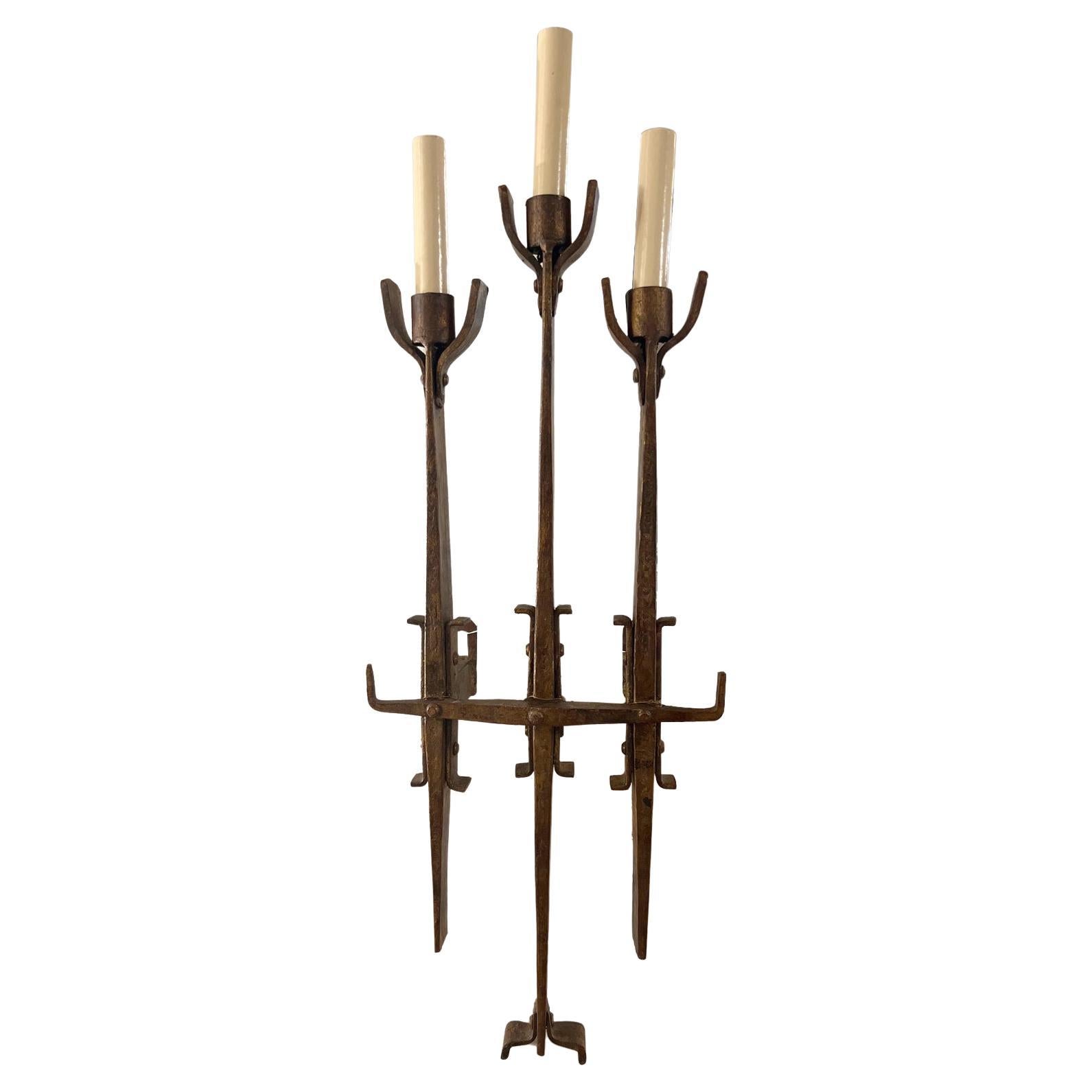 Large Gilt Iron Sconce