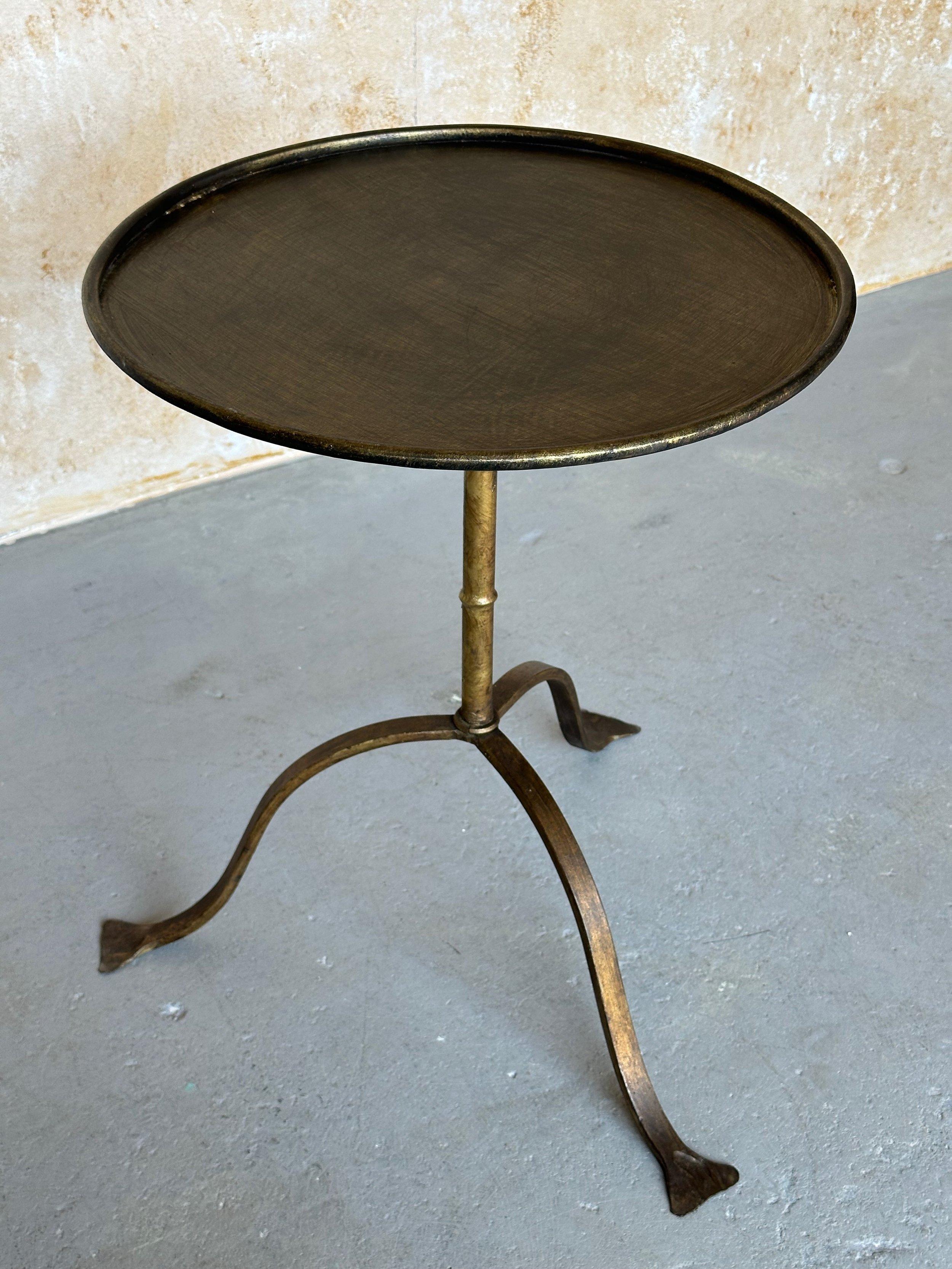 Large Gilt Iron Side or Drinks Table In Good Condition For Sale In Buchanan, NY