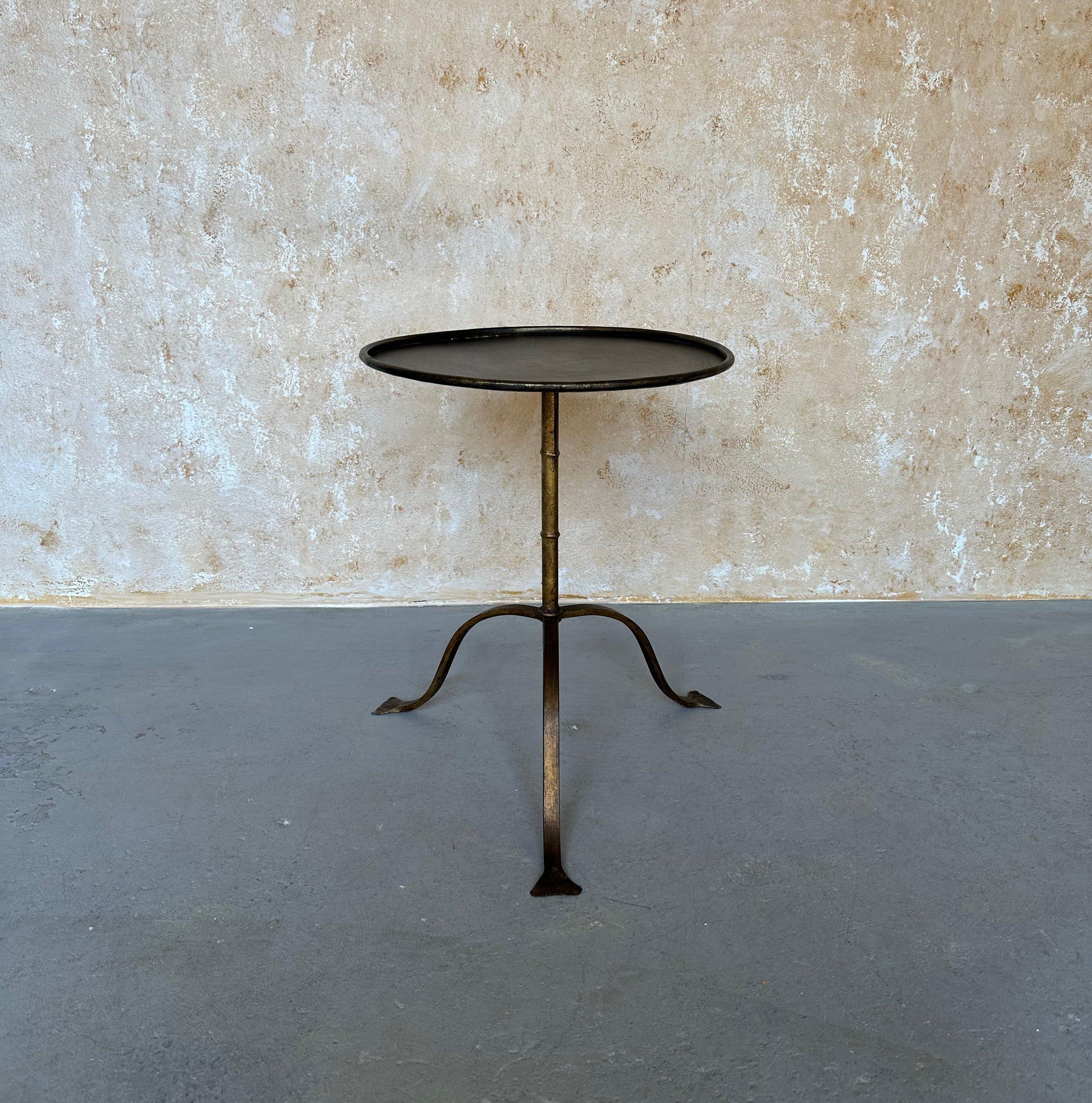 Contemporary Large Gilt Iron Side or Drinks Table For Sale