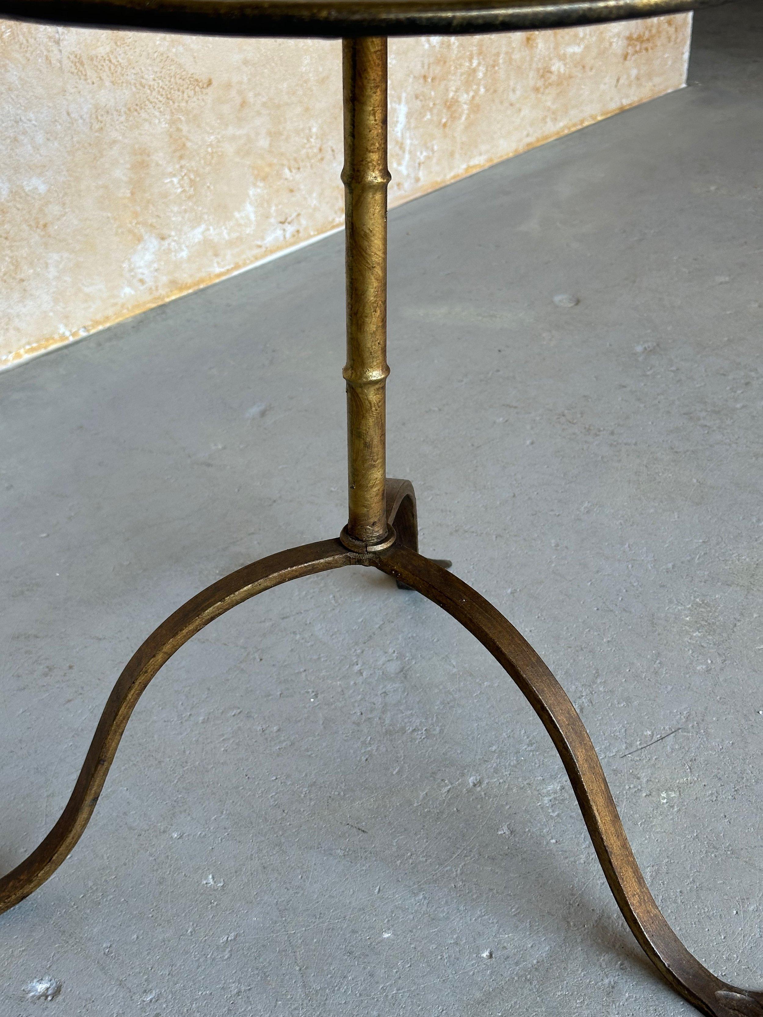 Metal Large Gilt Iron Side or Drinks Table For Sale
