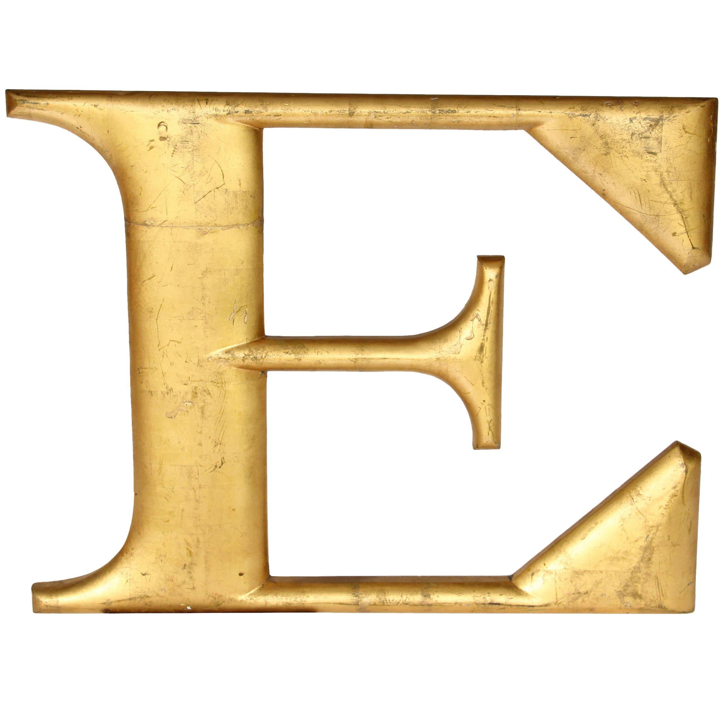 Large Gilt Letter "E" For Sale