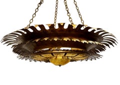 Large Gilt Metal Light Fixture