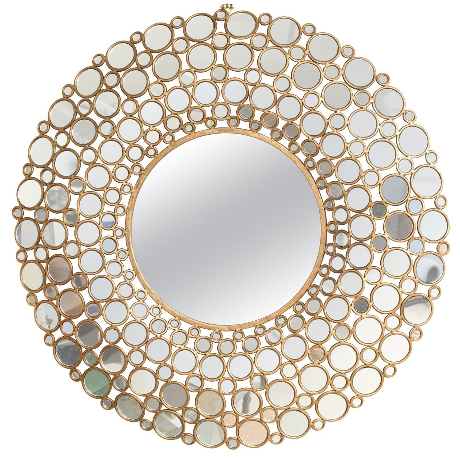 Gold gilt diamond mirror at 1stdibs
