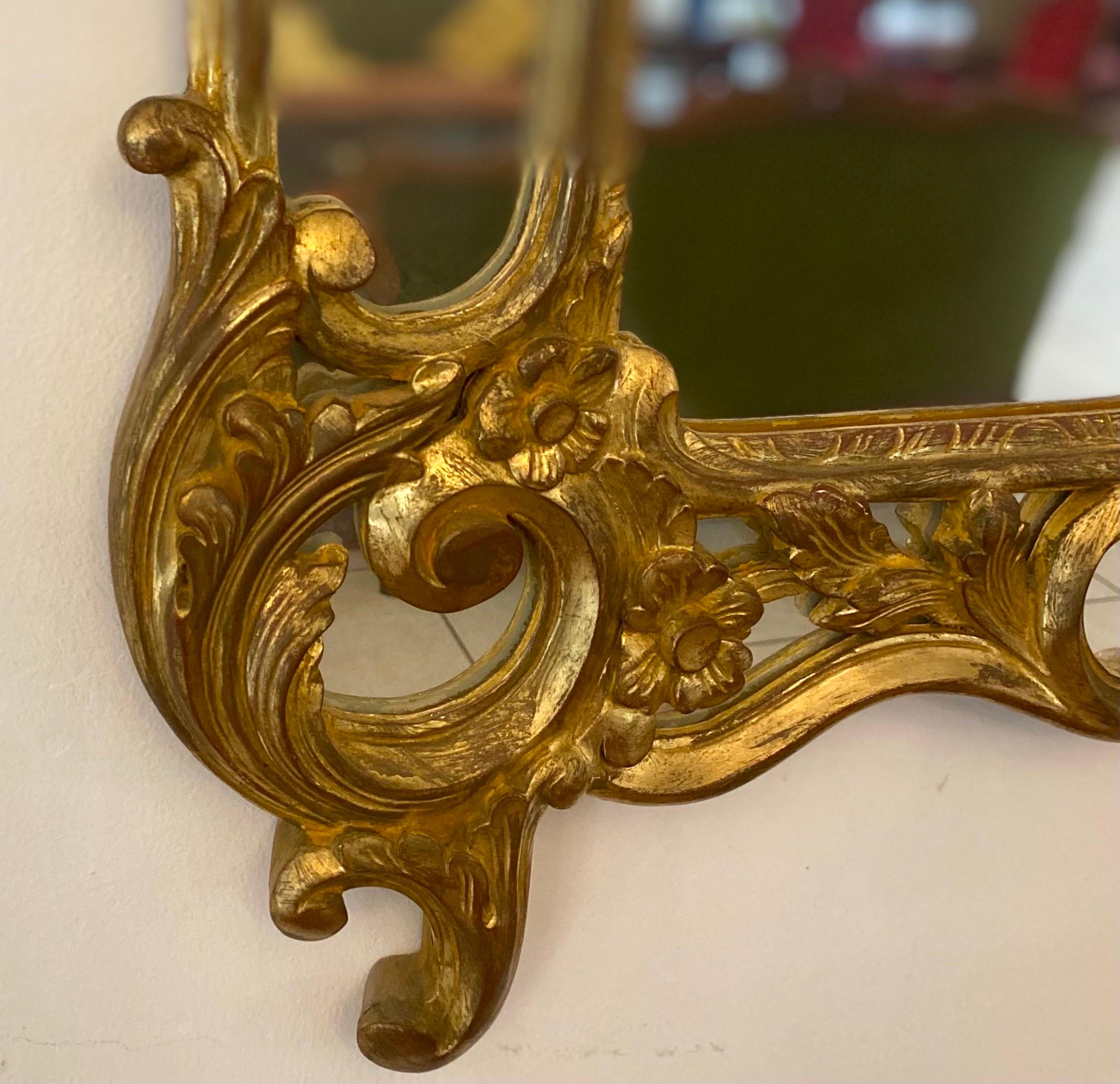 Großer vergoldeter Spiegel / Blickglas mit Doppelrahmen Louis XIV. St. France Xxth im Zustand „Gut“ im Angebot in Beuzevillette, FR