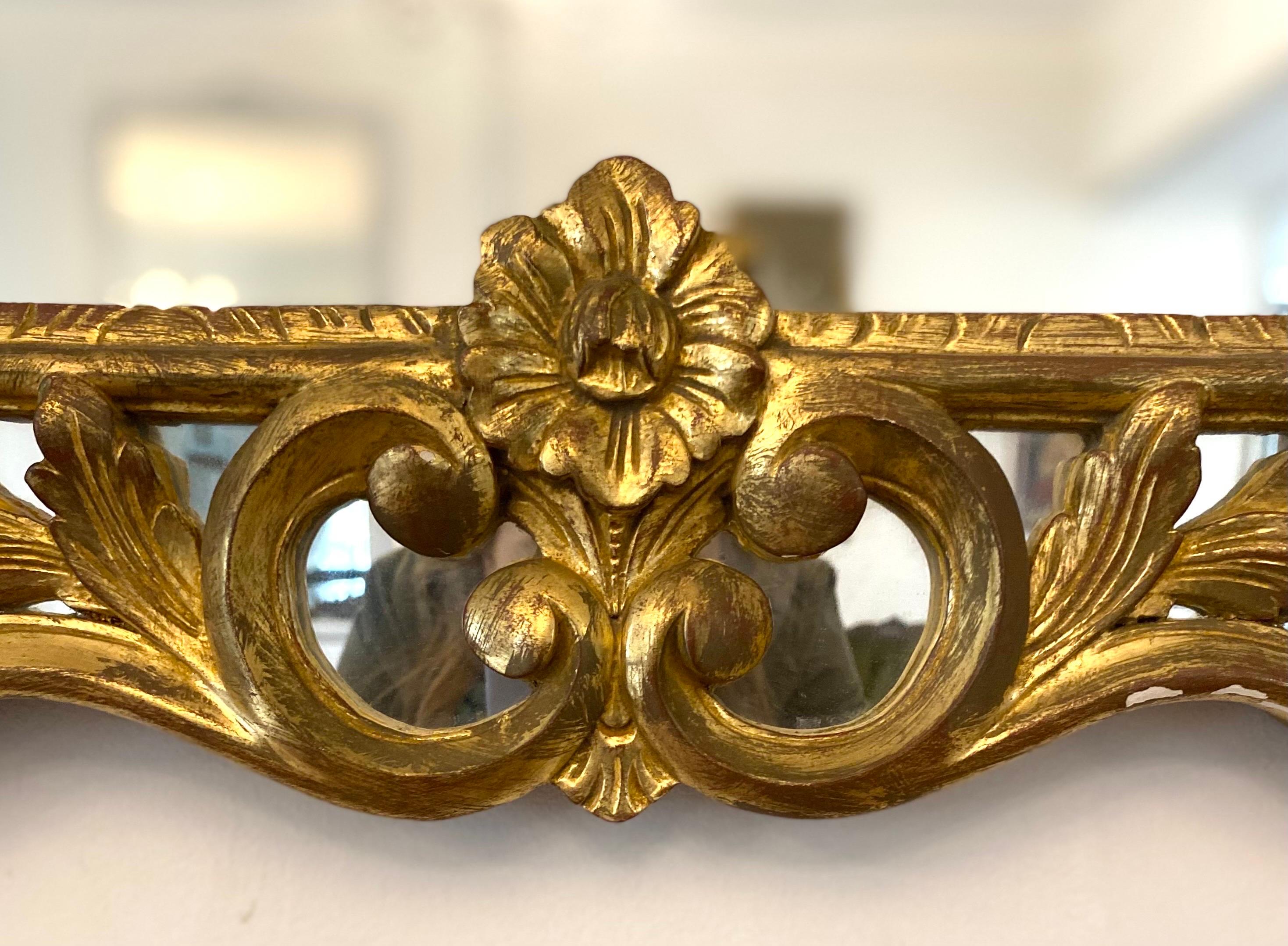 Großer vergoldeter Spiegel / Blickglas mit Doppelrahmen Louis XIV. St. France Xxth (20. Jahrhundert) im Angebot
