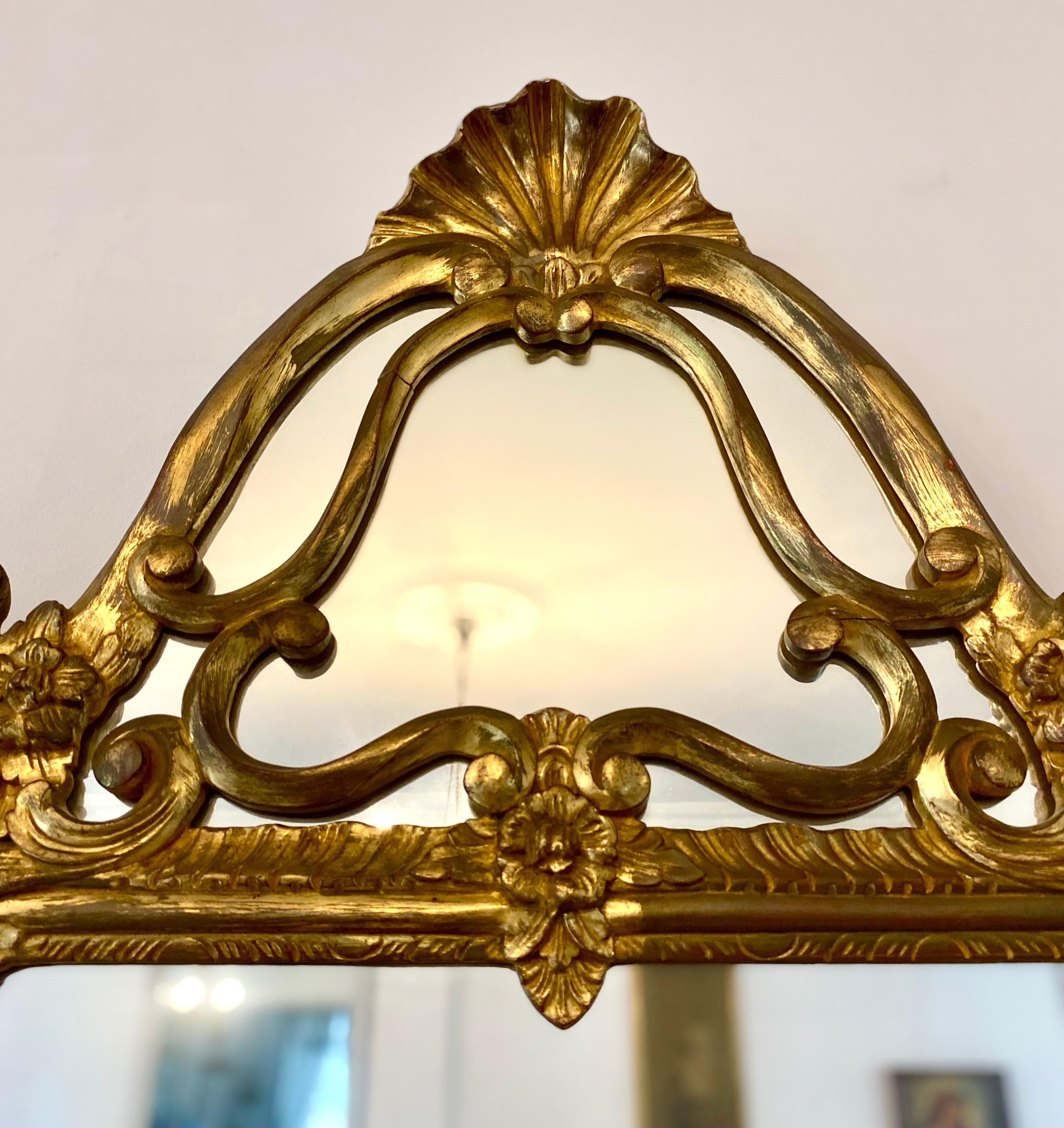 Großer vergoldeter Spiegel / Blickglas mit Doppelrahmen Louis XIV. St. France Xxth im Angebot 4