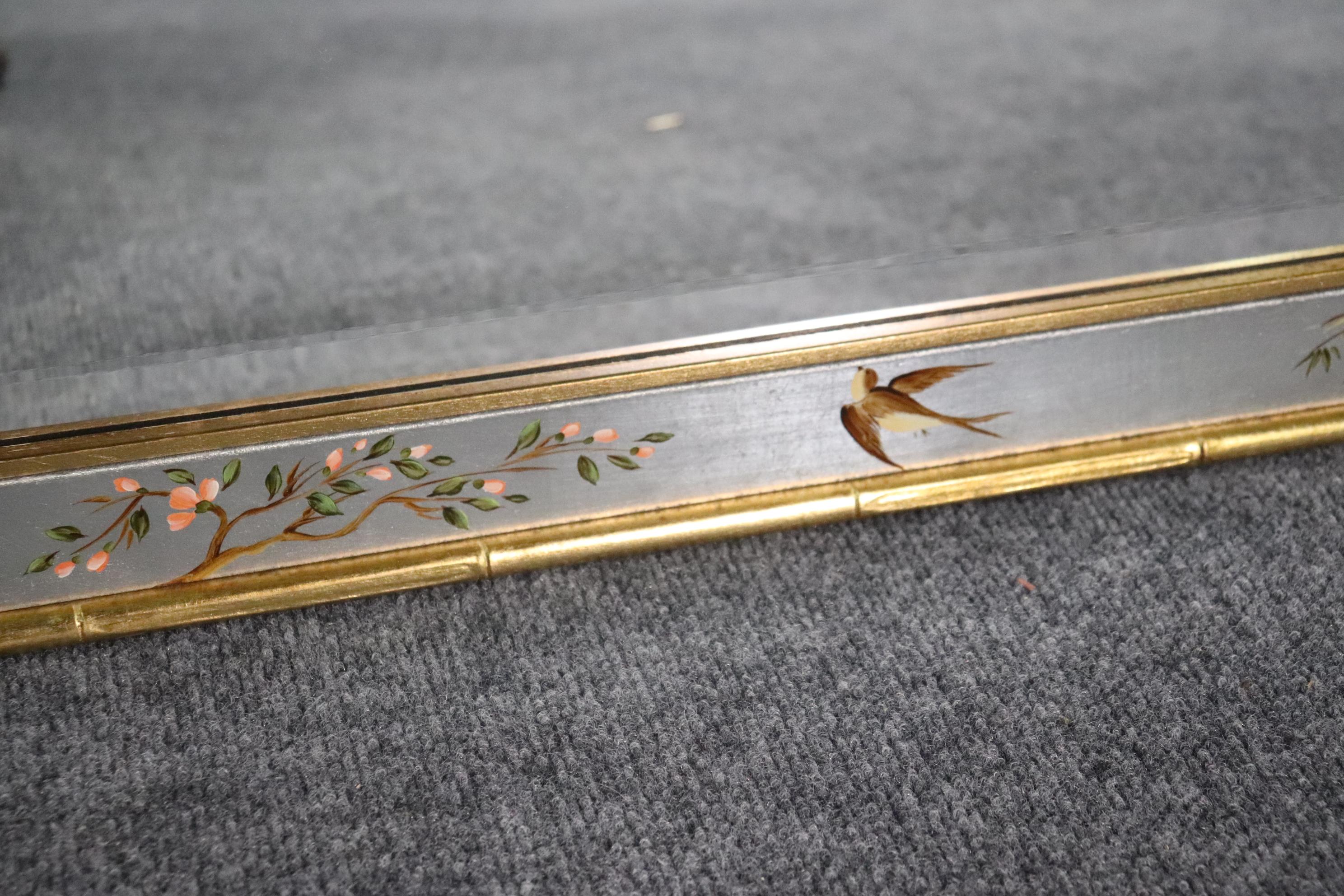 Large Gilt Oriental Chinoiserie Style Beveled Glass Mirror by LaBarge 3