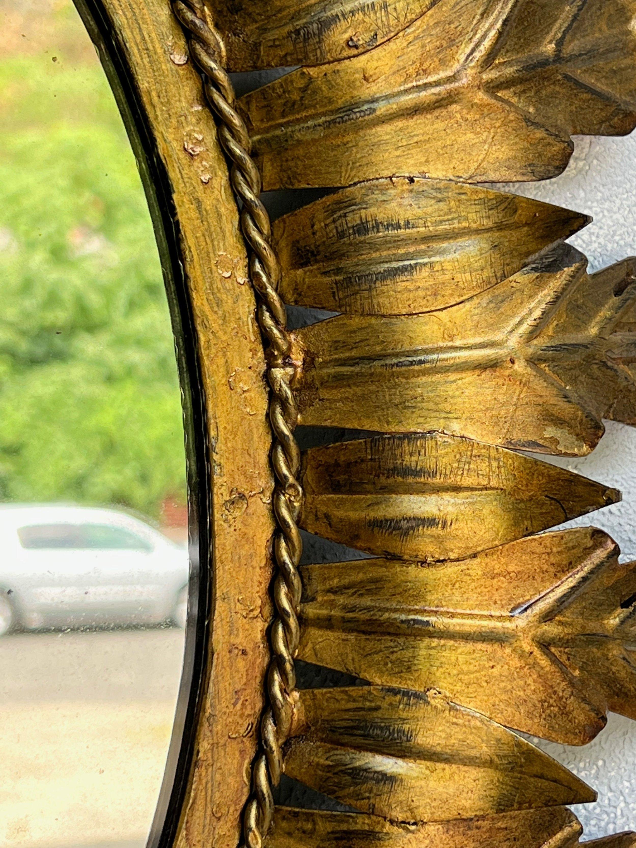 Large Gilt Oval Spanish Sunburst Mirror 2