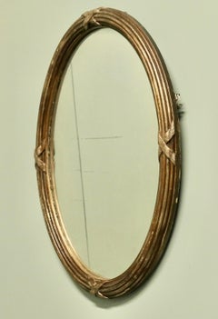Large Gilt Oval Wall Mirror