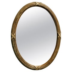 Large Gilt Oval Wall Mirror