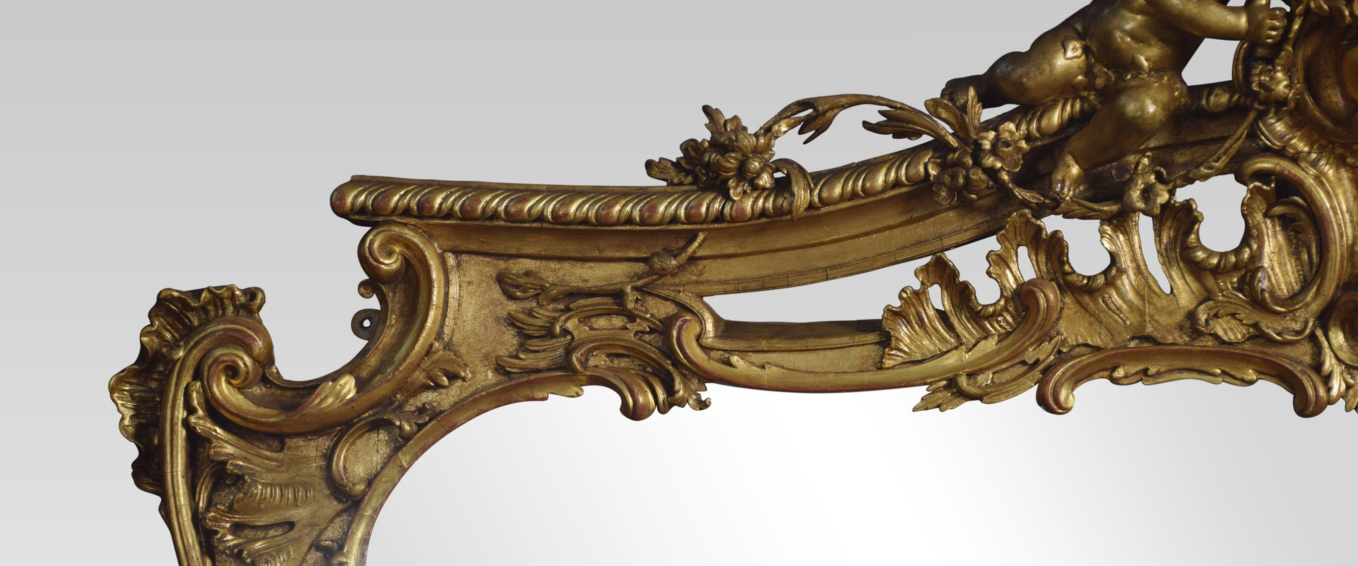 Large Gilt Overmantel Mirror In Good Condition In Cheshire, GB