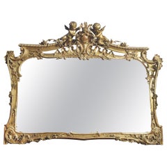 Large Gilt Overmantel Mirror