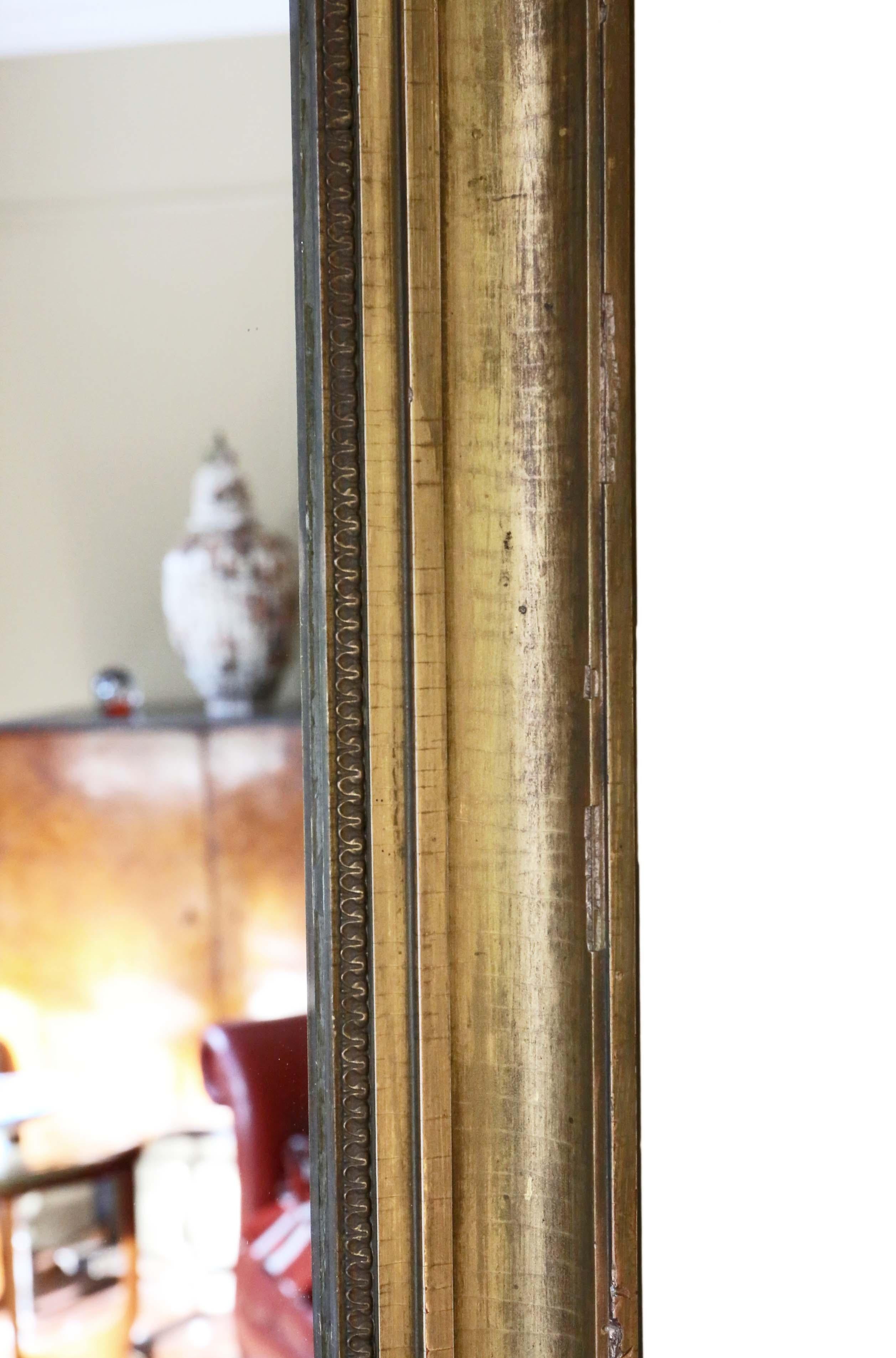 Antique Large Gilt Overmantel Wall Mirror, 19th Century 1