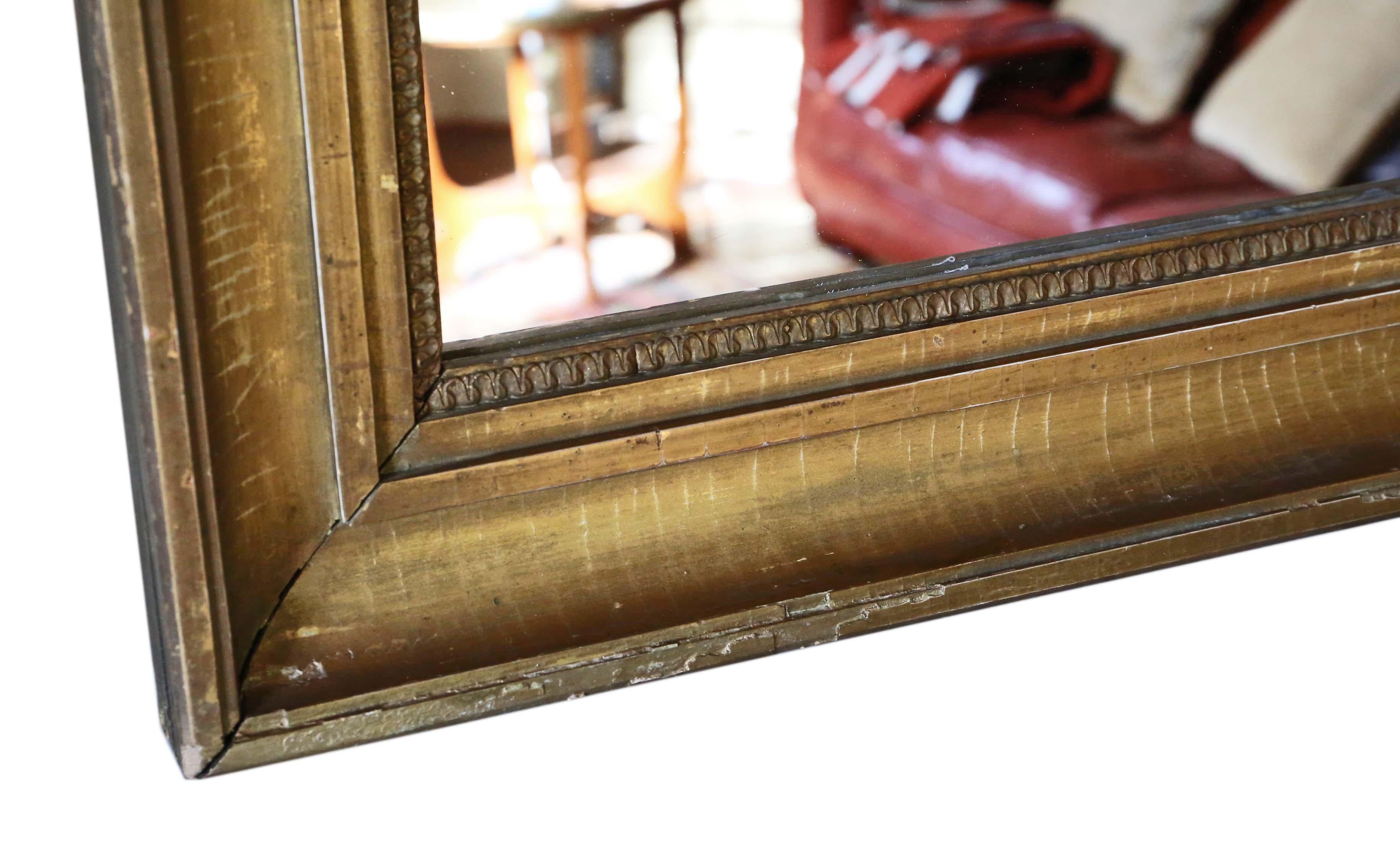 Antique Large Gilt Overmantel Wall Mirror, 19th Century 2