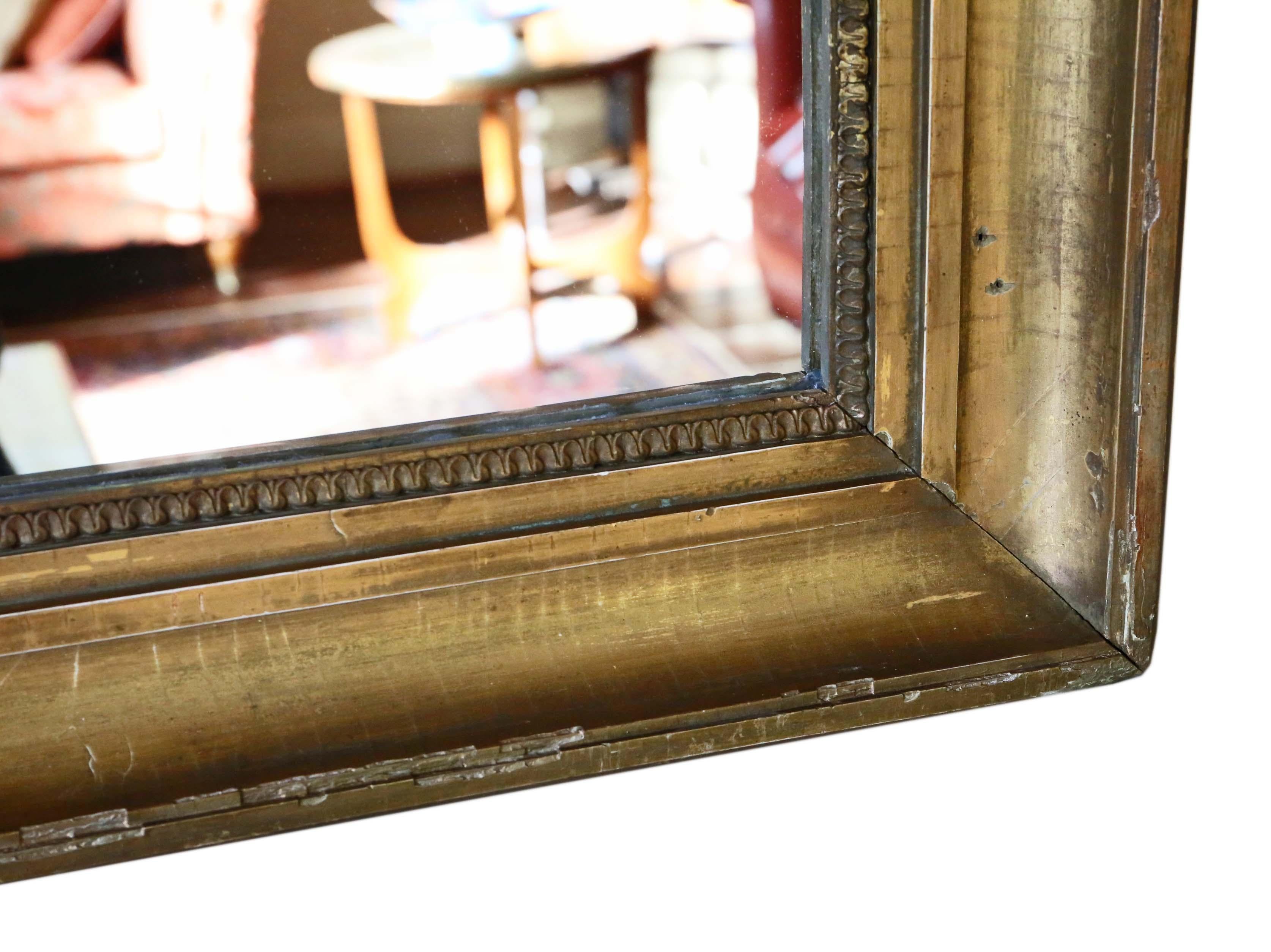 Antique Large Gilt Overmantel Wall Mirror, 19th Century 3