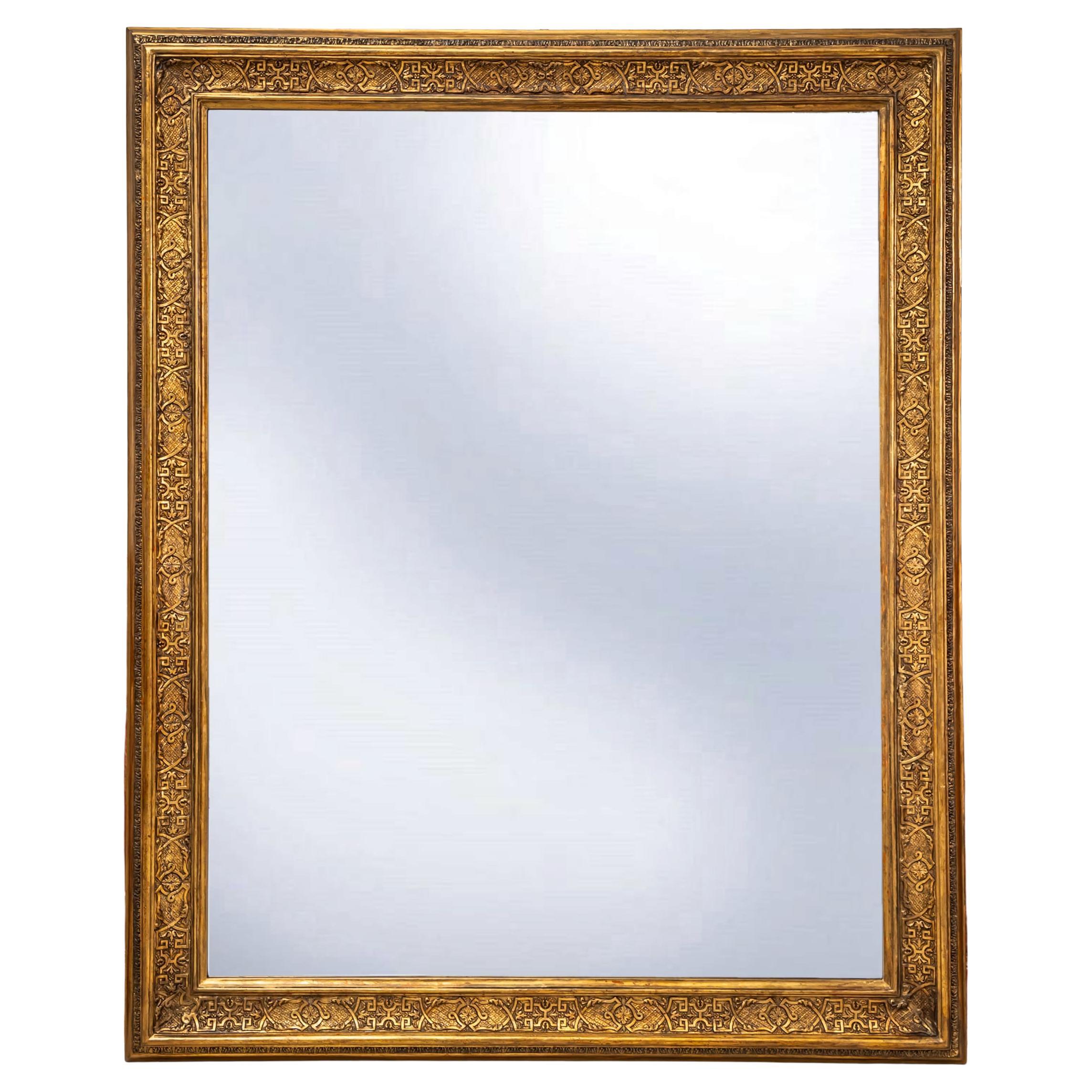 Large Gilt Régence-Style Wall Mirror, France, 19th Century For Sale