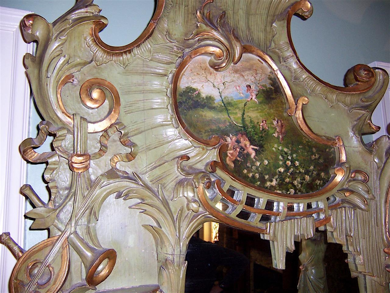 19th Century Large Gilt Rococo-style Venetian Hall Mirror Jardiniere For Sale