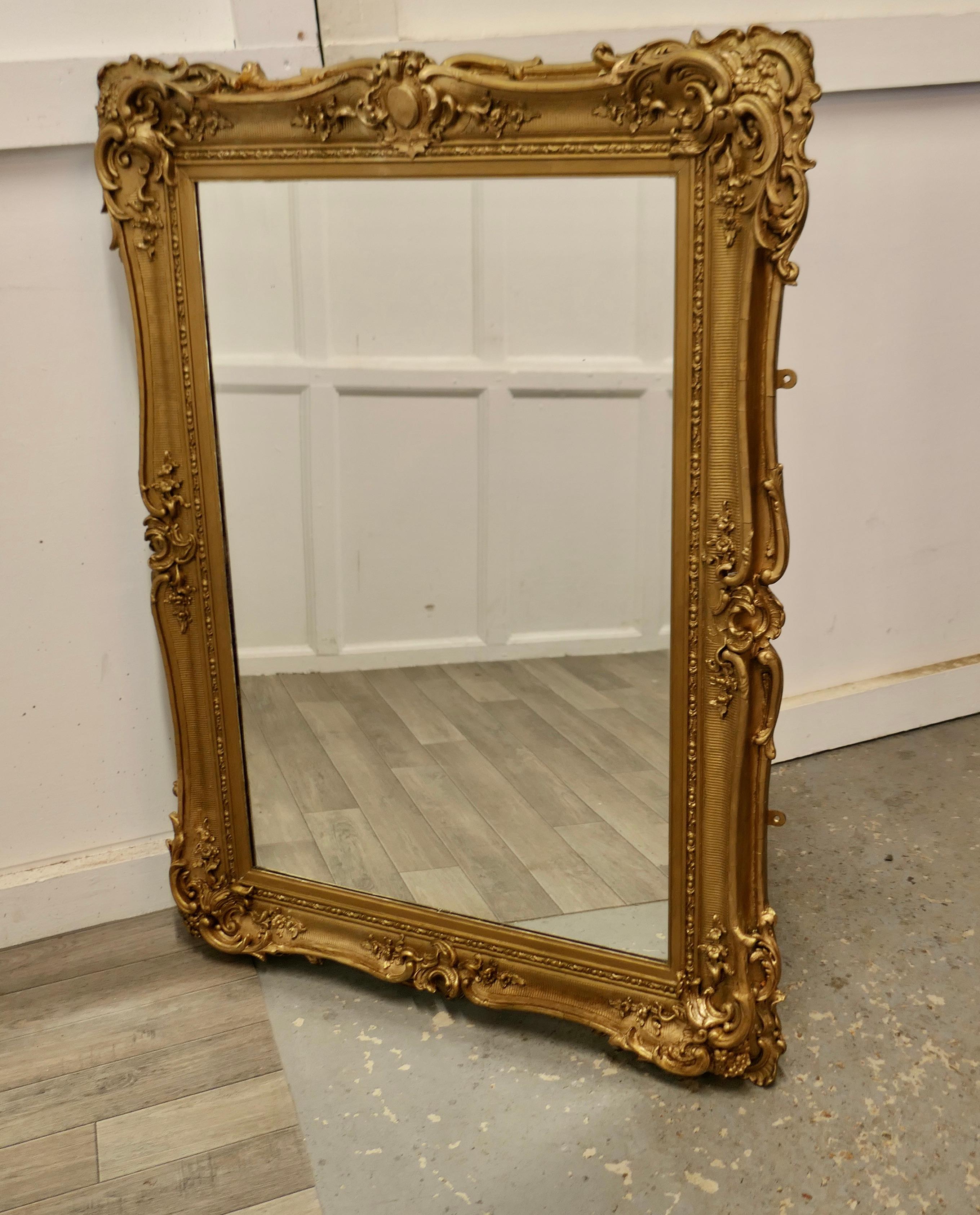 Large Gilt Rococo Wall Mirror    In Good Condition For Sale In Chillerton, Isle of Wight