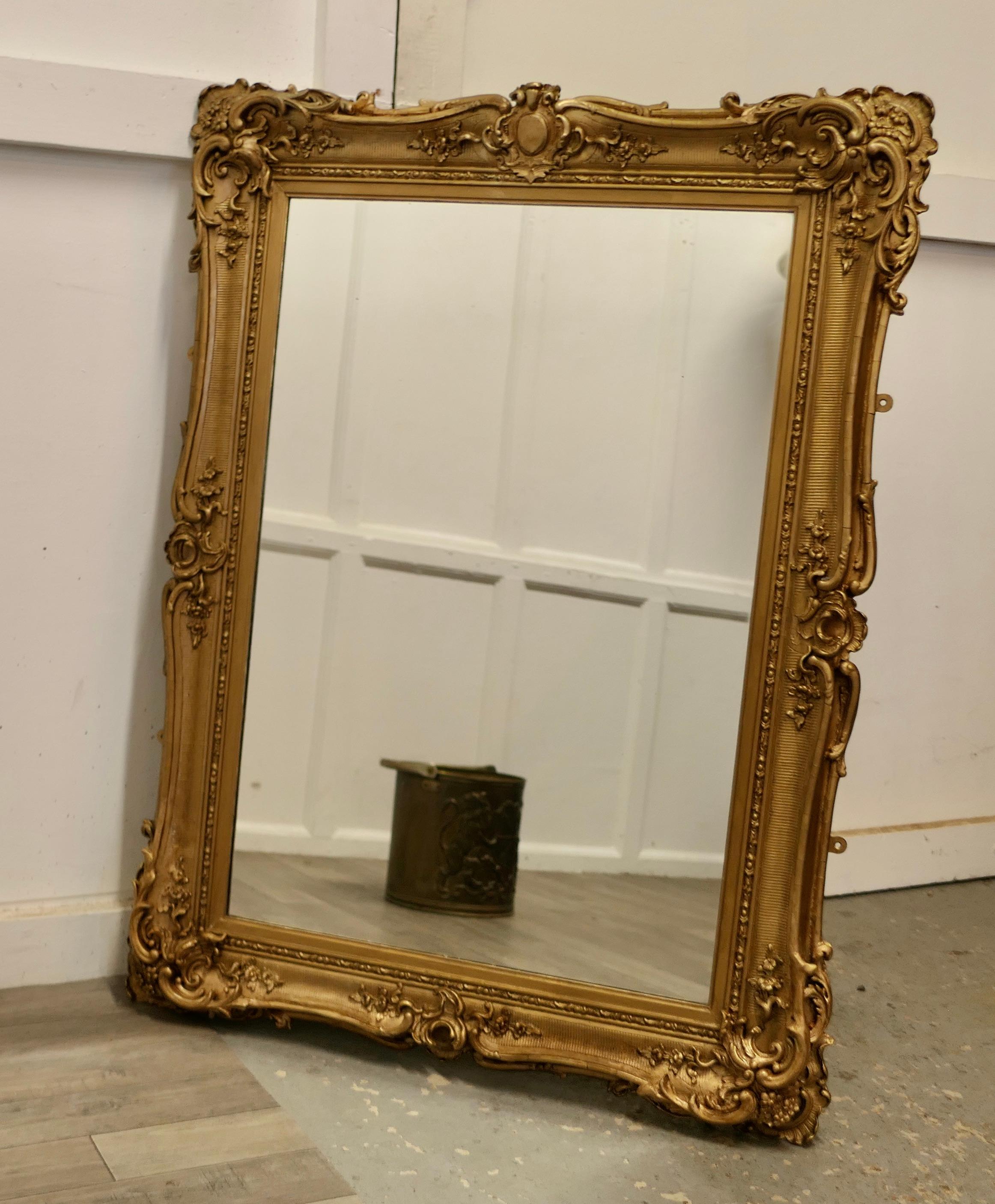 Large Gilt Rococo Wall Mirror    In Good Condition For Sale In Chillerton, Isle of Wight