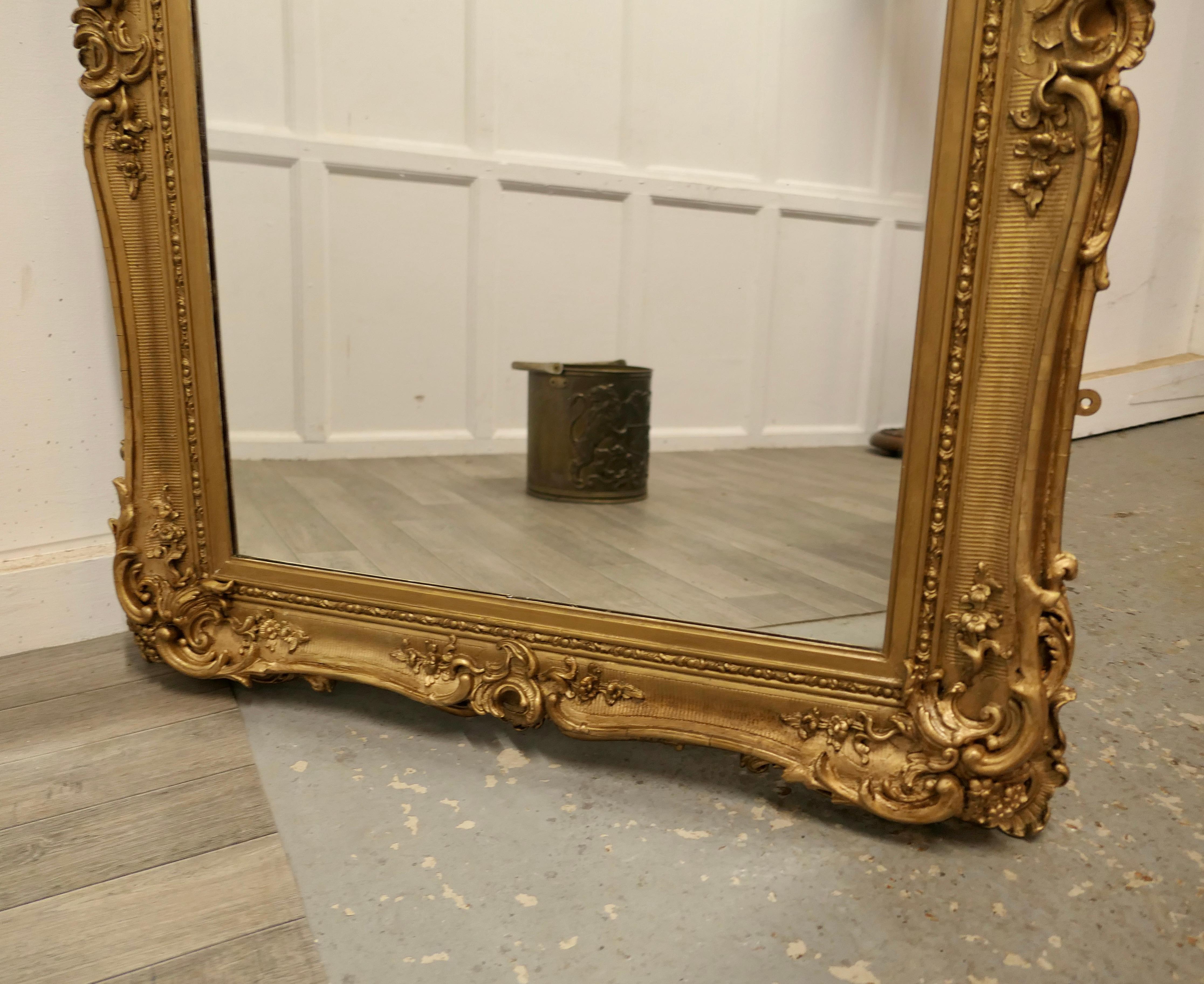 Large Gilt Rococo Wall Mirror    For Sale 1