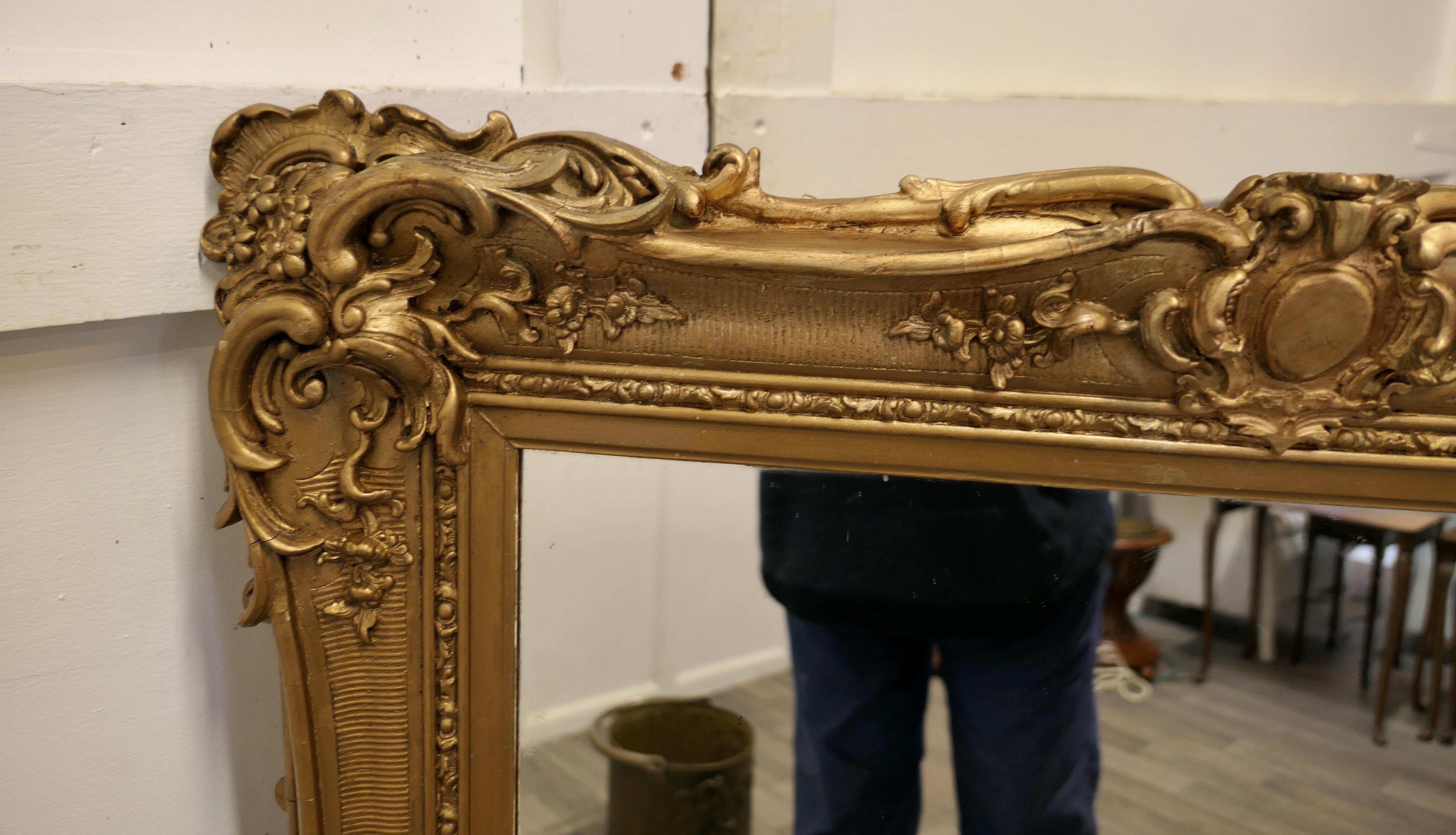 Large Gilt Rococo Wall Mirror    For Sale 3