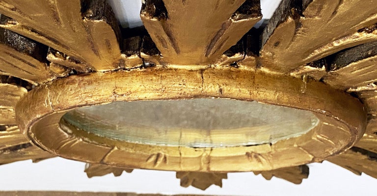 Large Gilt Sunburst or Starburst Mirror from Spain For Sale at 1stDibs