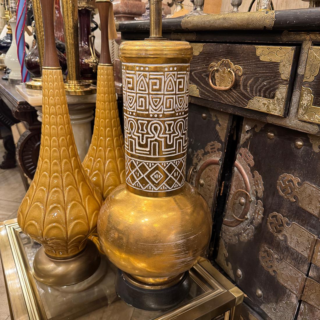 Large Gilt Table Lamp For Sale 3