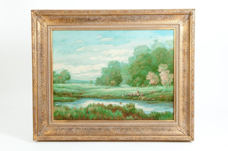 Large Giltwood Frame Oil / Canvas Painting For Sale 5