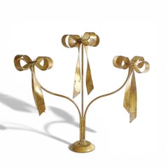 Large Gilt Wrought Iron Candelabra in Maison Jansen Style