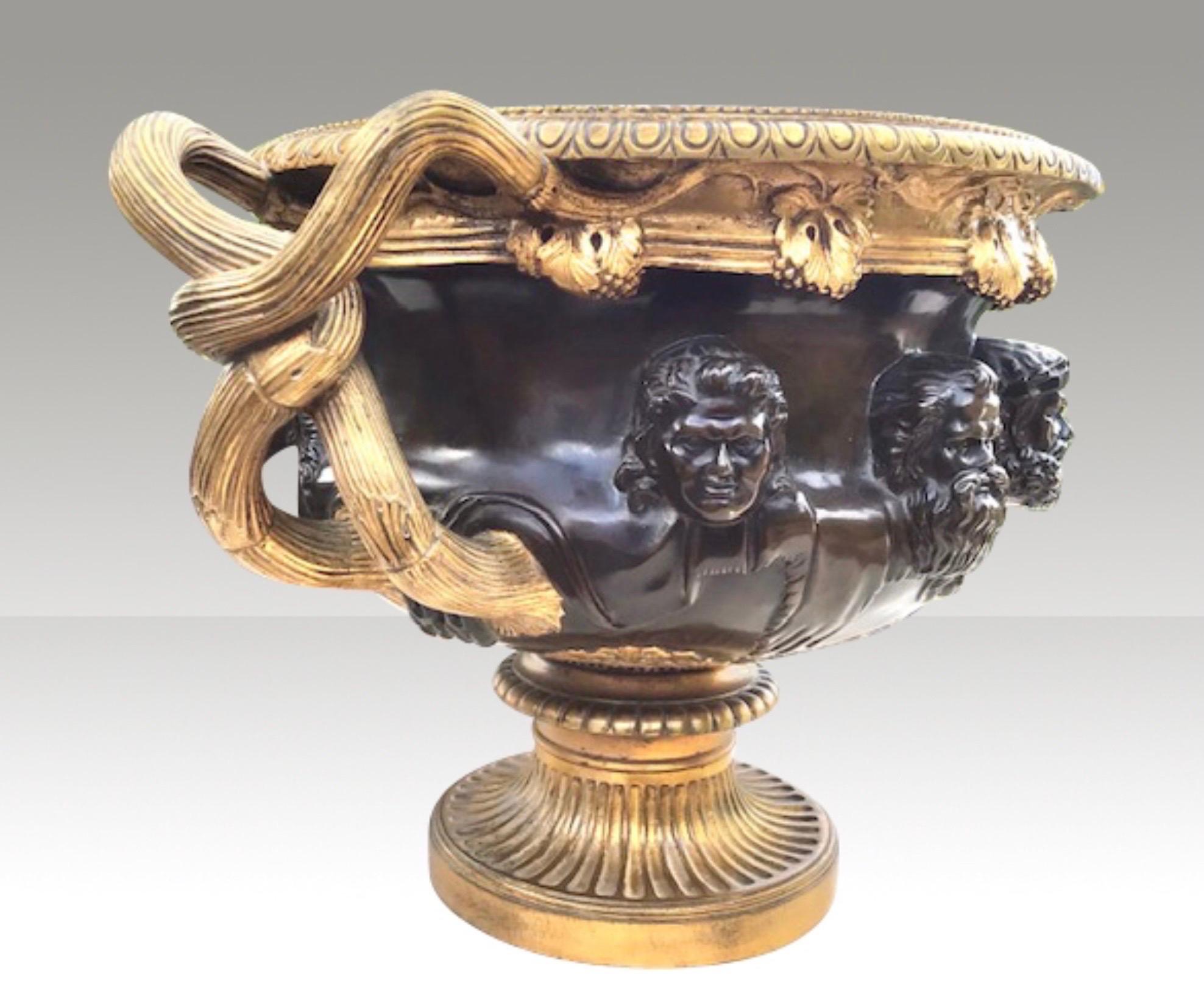 Large Gilted Bronze 'Warwick' Vase by Barbedienne, Paris For Sale 3