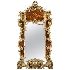 Large Giltwood and Vernis Martin Mirror by Louis Majorelle from the Dutch Royal