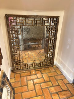 Large Giltwood Antiqued Wall Mirror by Baker, 1980s