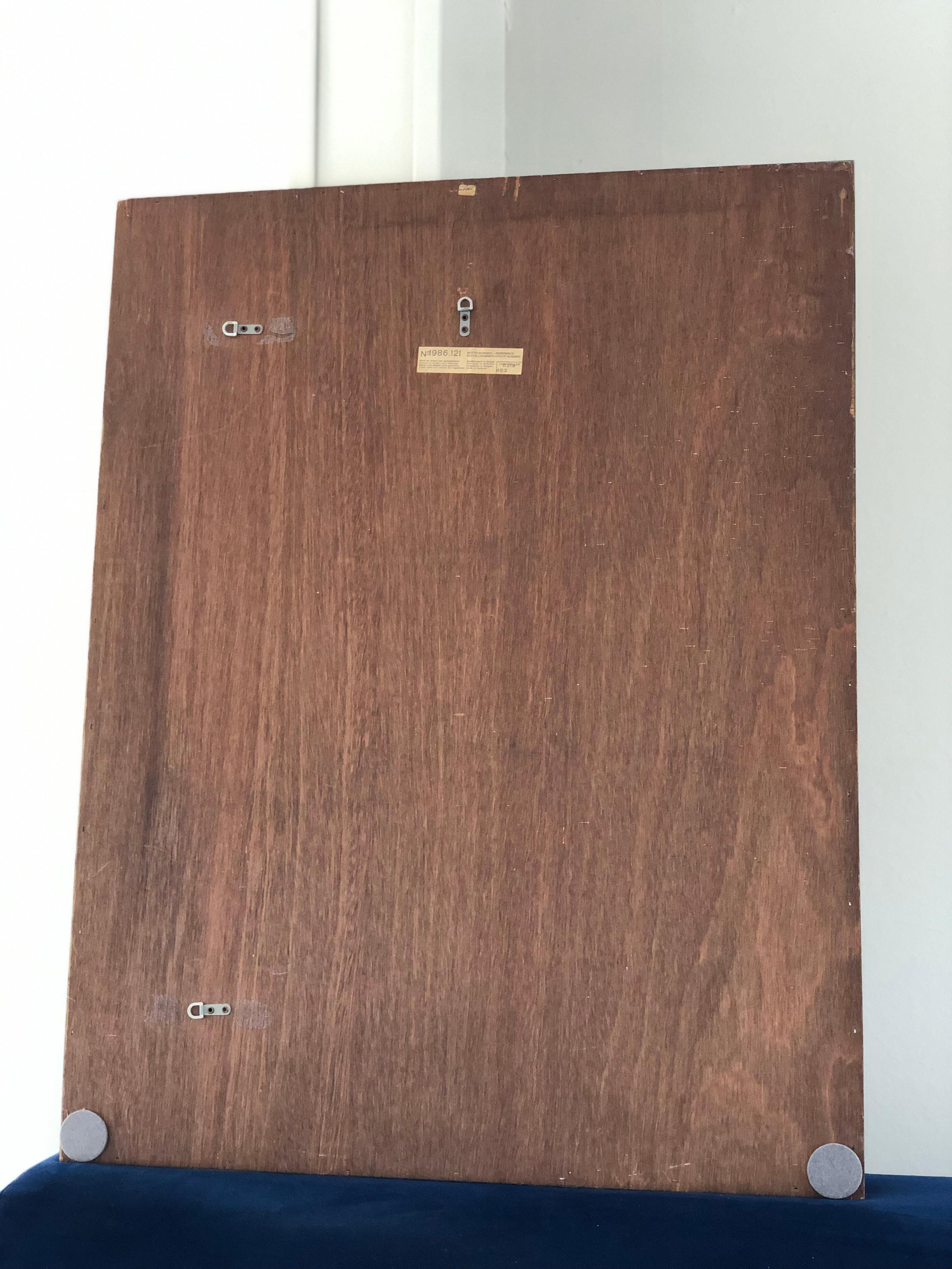 Grand miroir Deknudt en bois doré style Meander 1970S en vente 1