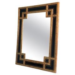 Grande specchio Deknudt in legno dorato in stile Meander 1970S