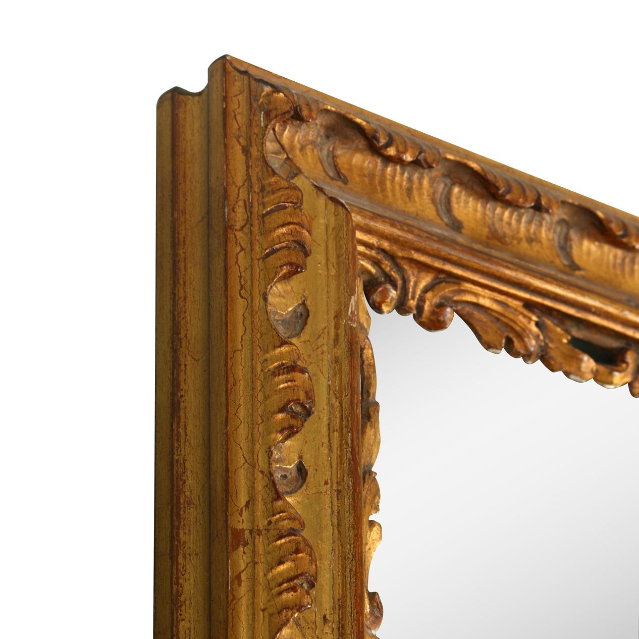 Large Giltwood European Rectangular Mirror In Good Condition For Sale In Locust Valley, NY