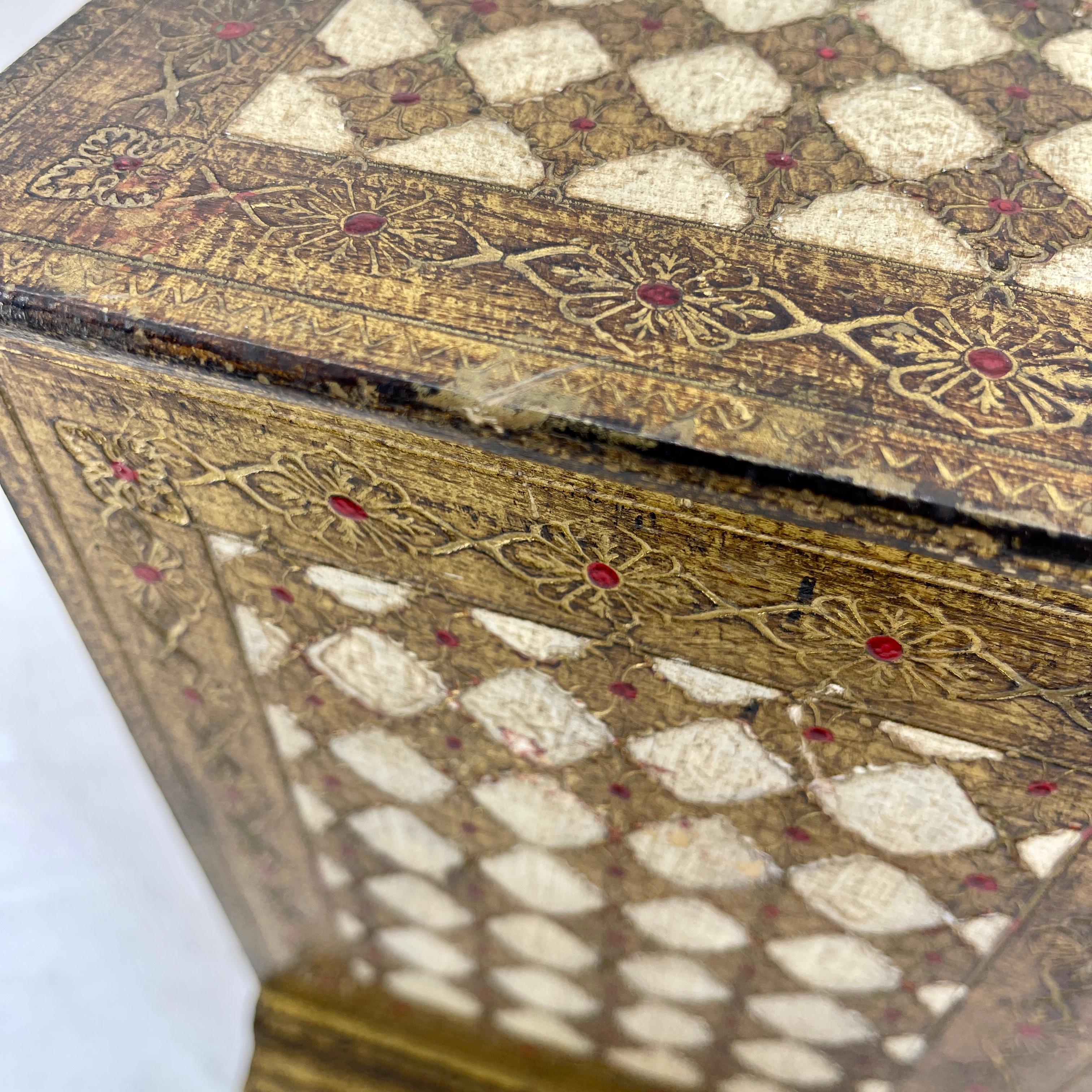 Large Gilt Wood Florentine Jewelry Box Chest of Drawers, Italy 1950's 8